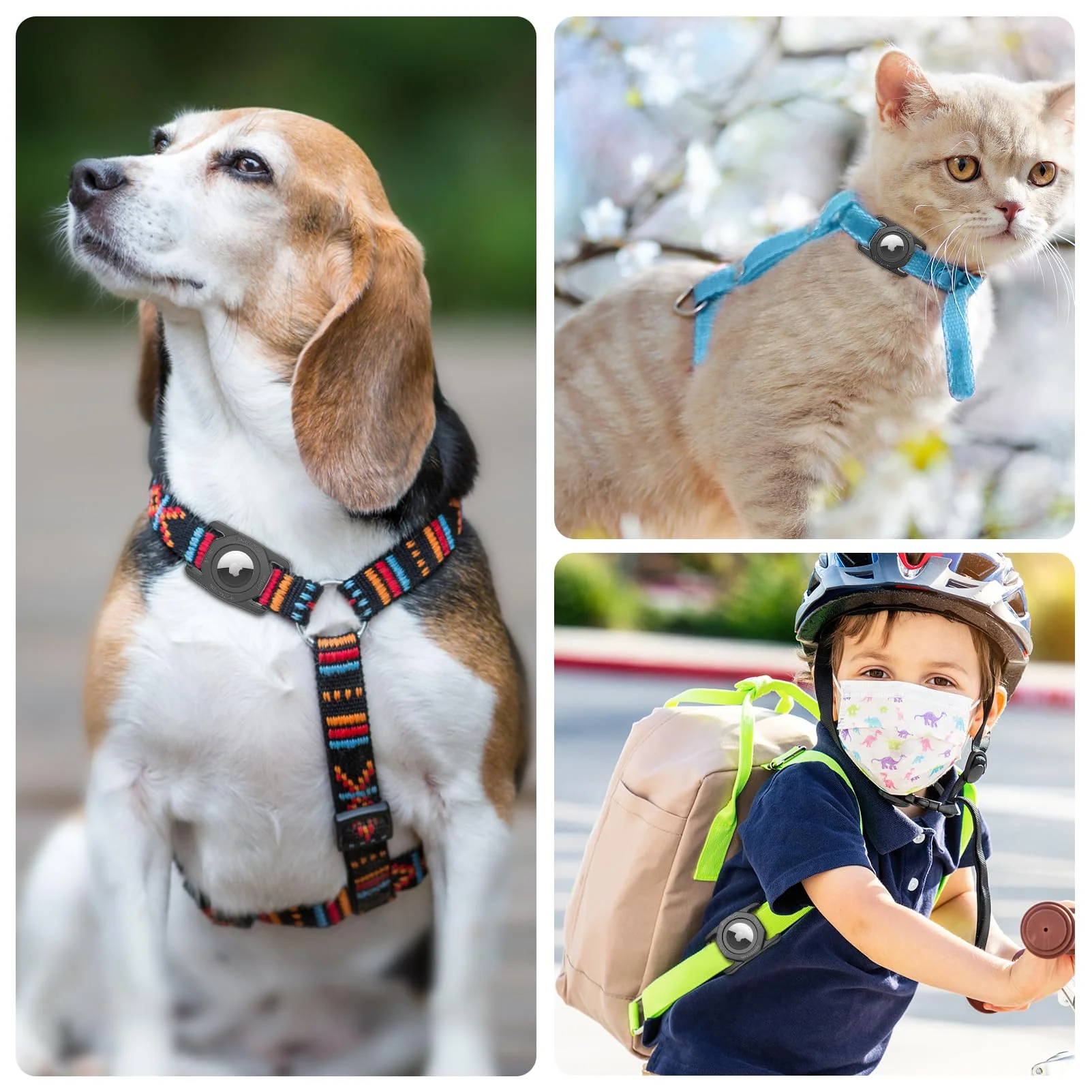 SANKALA Waterproof Airtag Collar Holder, [1 Pack] Silicone Full Body Covered Anti-Lost Apple Air Tag Case for Pet Collar Backpack 1 Pack - Image 7