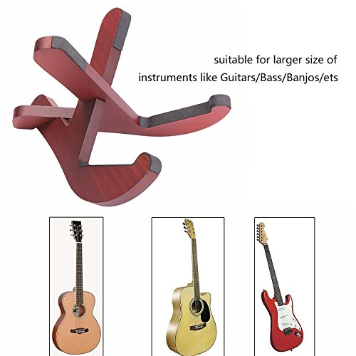 Sapele Wood Guitar Stand, Wood Musical Instrument Stand for Acoustic, Classic, Electric, Bass Guitar - Image 4