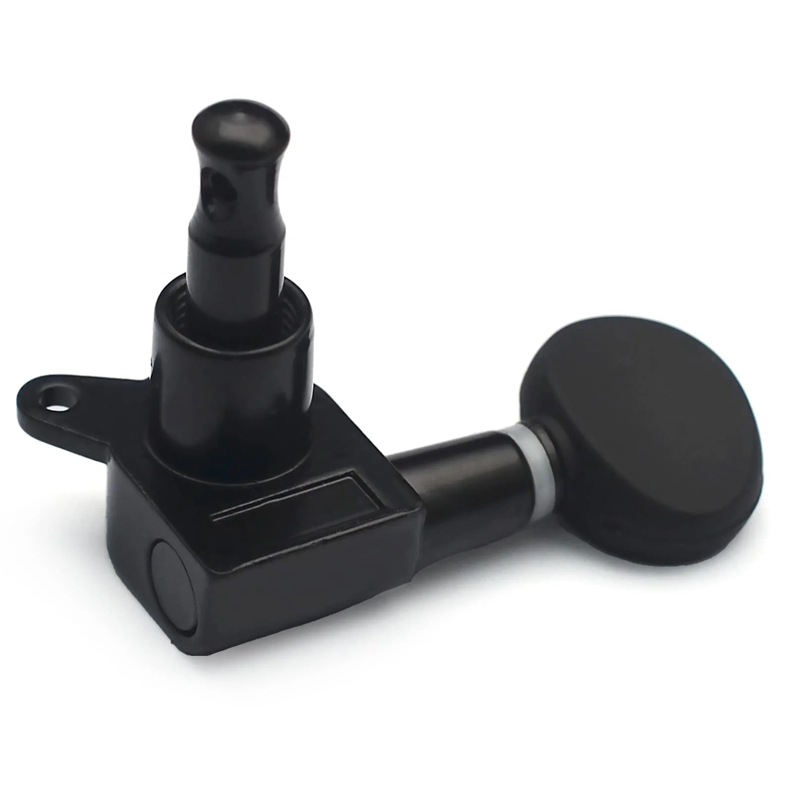 SAPHUE 2R2L Ukulele Tuning Pegs Parts,Small oval Concave Button Sealed-gear String Tuners Tuning Pegs key Machine Heads for Ukulele (Black) Black - Image 7