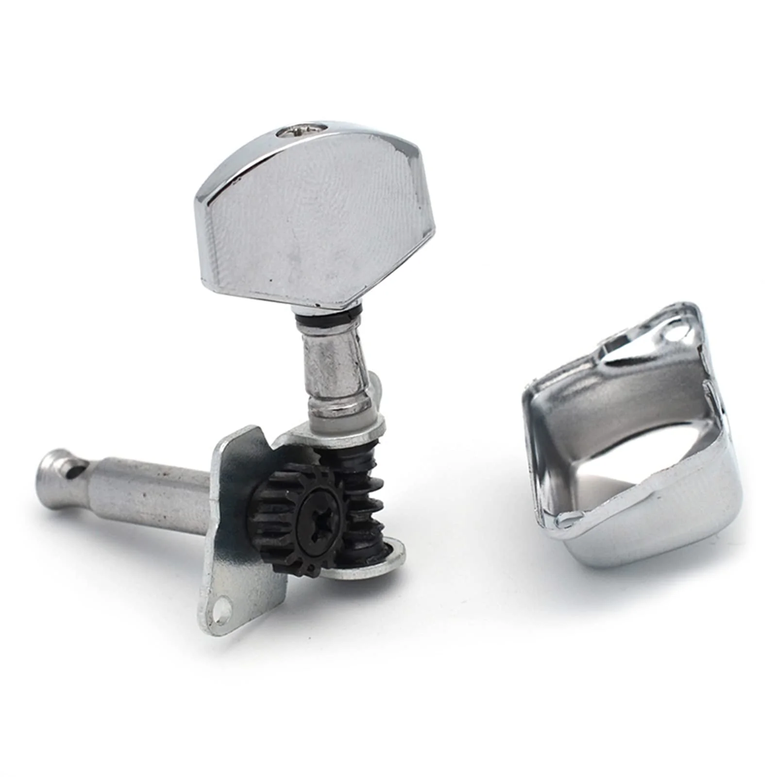 SAPHUE 3+3 Semi-closed Guitar Tuners String Tuning Pegs Keys Machine Heads Set for for Acoustic or Electric Guitar (Chrome) Chrome - Image 7