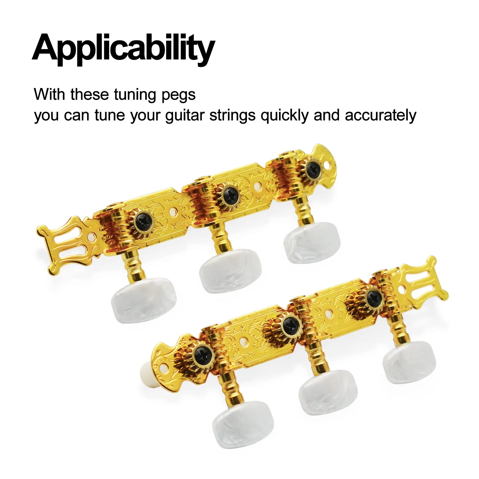 SAPHUE A set of 1R1L Gold Classical Guitar Tuning Pegs Keys Tuners Machine Heads - Image 5
