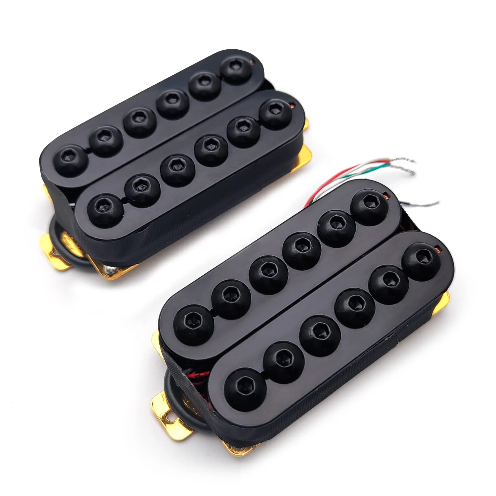 SAPHUE Adjustable Metal Double Coil Electric Guitar Pickups Humbucker Punk Neck/Bridge Pickup (Black) Black - Image 6