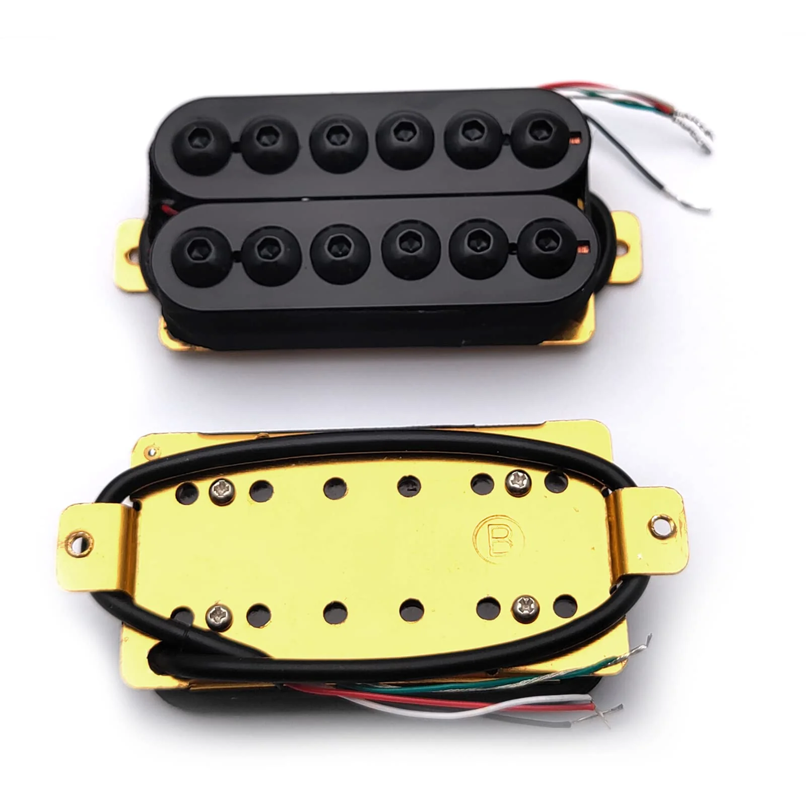 SAPHUE Adjustable Metal Double Coil Electric Guitar Pickups Humbucker Punk Neck/Bridge Pickup (Black) Black - Image 7