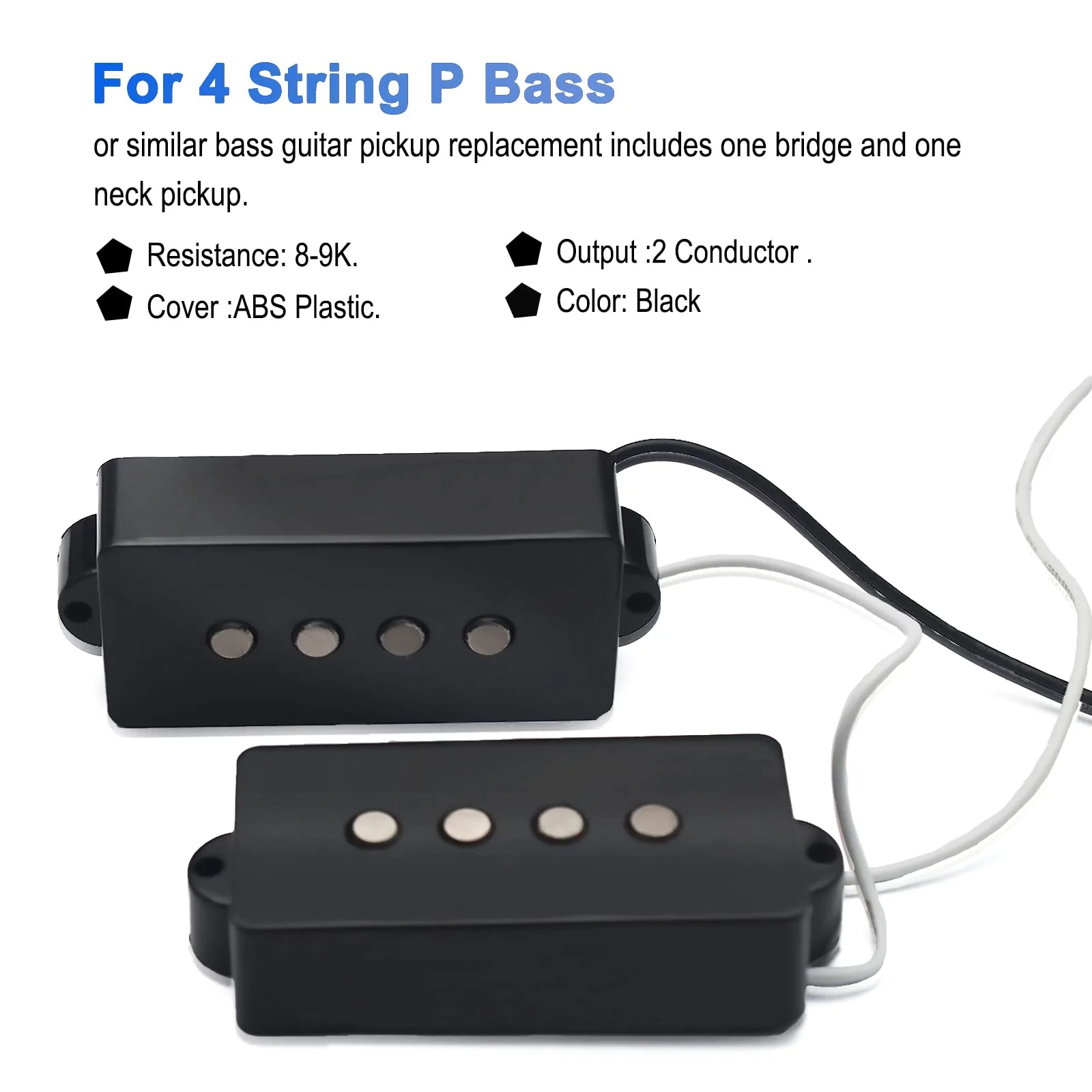 SAPHUE Alnico 5 P Bass Pickups Humbucker Pickup for 4 String P Bass Precision Bass Replacement - Image 4
