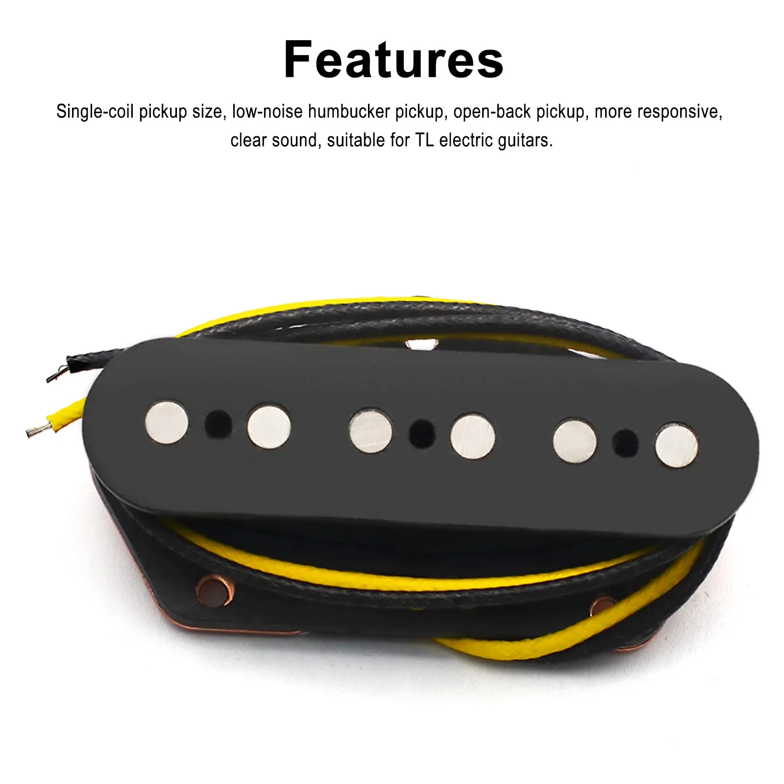 SAPHUE Alnico 5 TL Bridge Pickup Fiber Bobbin TL Bridge Pickup Black Guitar Parts - Image 2