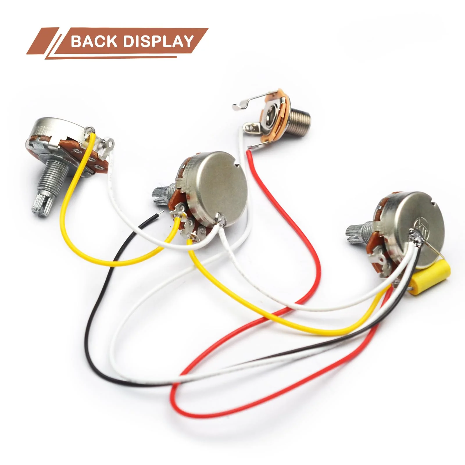 SAPHUE Bass Wiring Harness Prewired Kit 250K Big Pots 2 Volume 1 Tone For Jazz Bass Electric Guitar Parts - Image 6