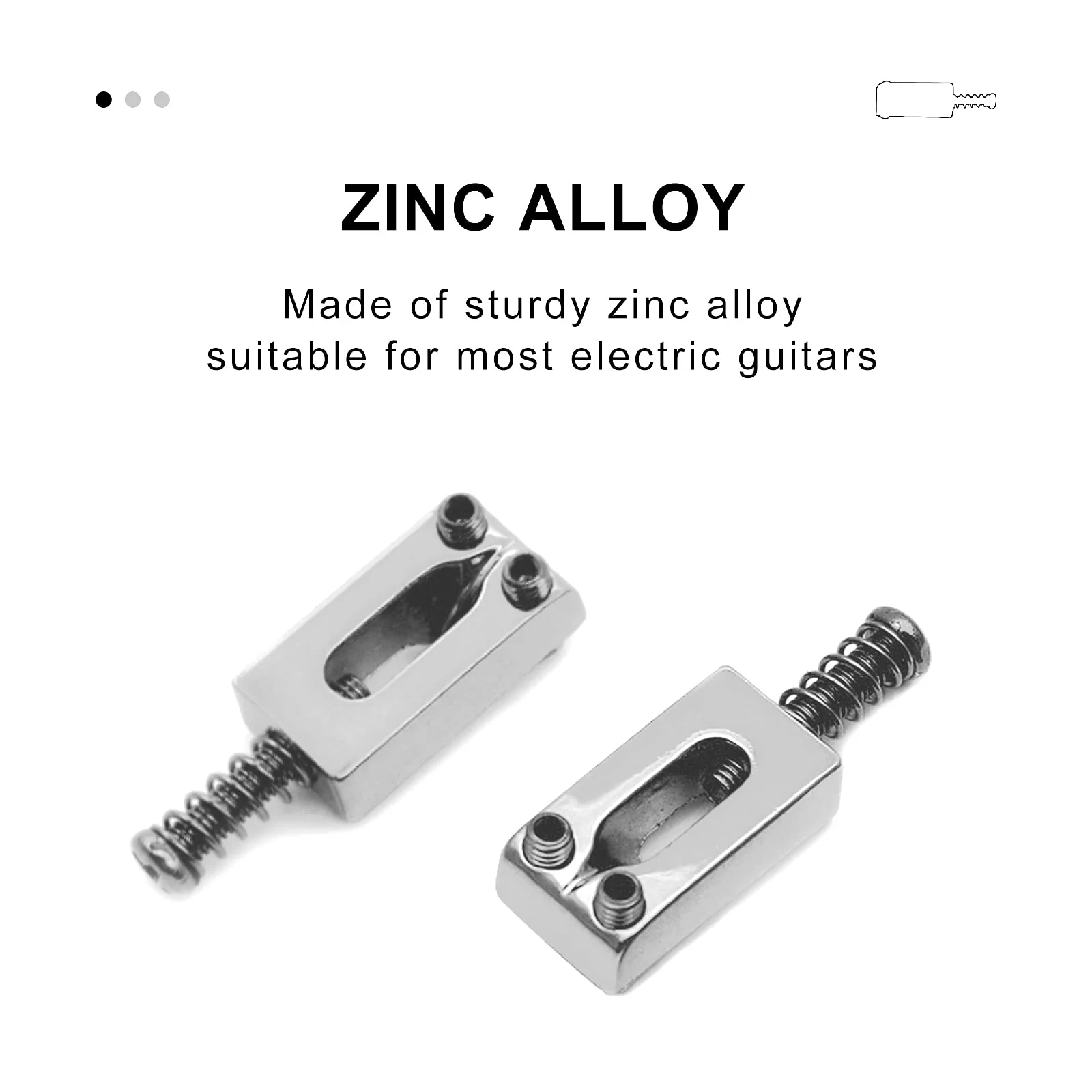SAPHUE Guitar Bridge Saddle with Spring Screws Wrench Tremolo for Fender Strat Stratocaster Tele Telecaster Electric Guitar Replacement Parts Accessories 6Pcs Bridge Saddles（Chrome） Chrome - Image 2
