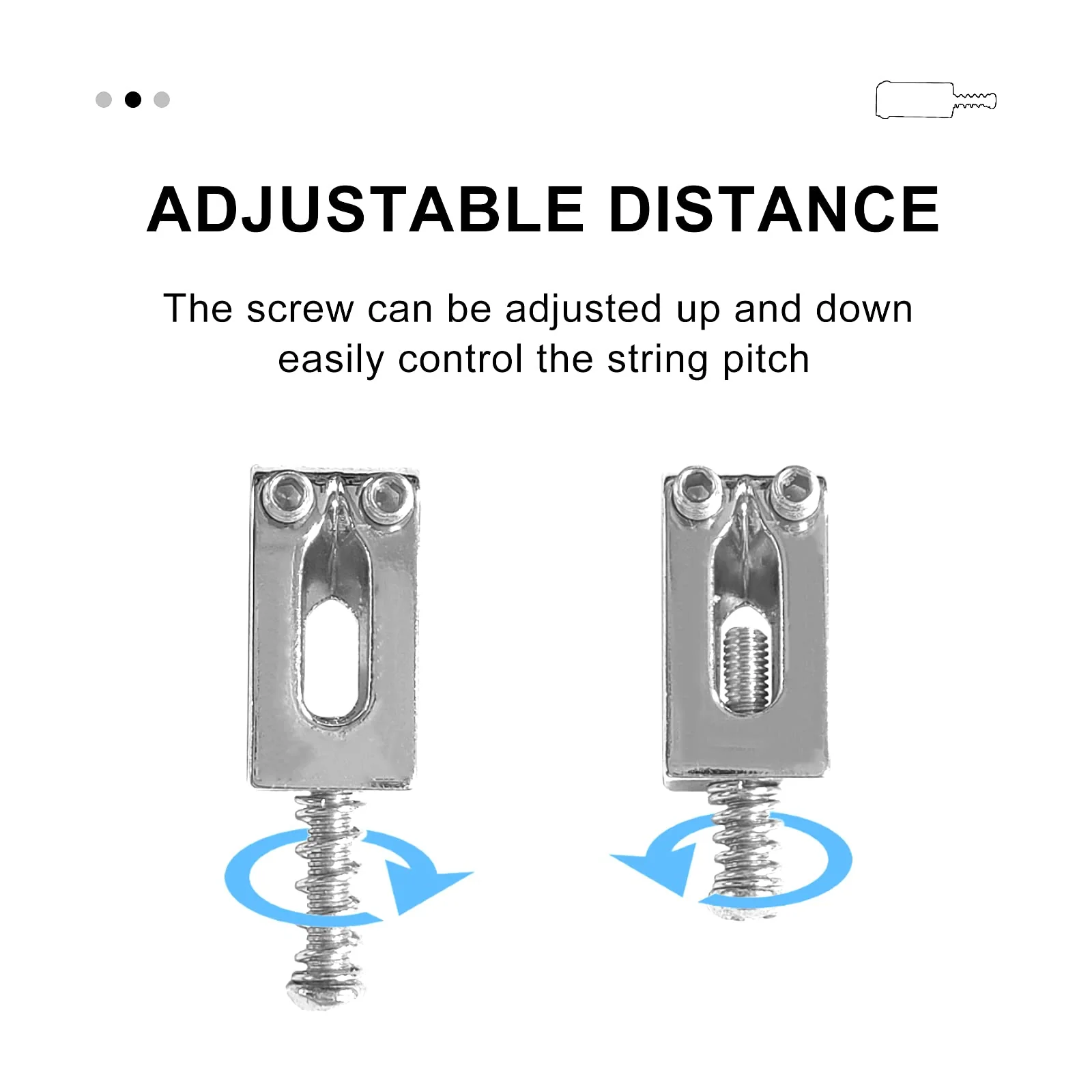 SAPHUE Guitar Bridge Saddle with Spring Screws Wrench Tremolo for Fender Strat Stratocaster Tele Telecaster Electric Guitar Replacement Parts Accessories 6Pcs Bridge Saddles（Chrome） Chrome - Image 3