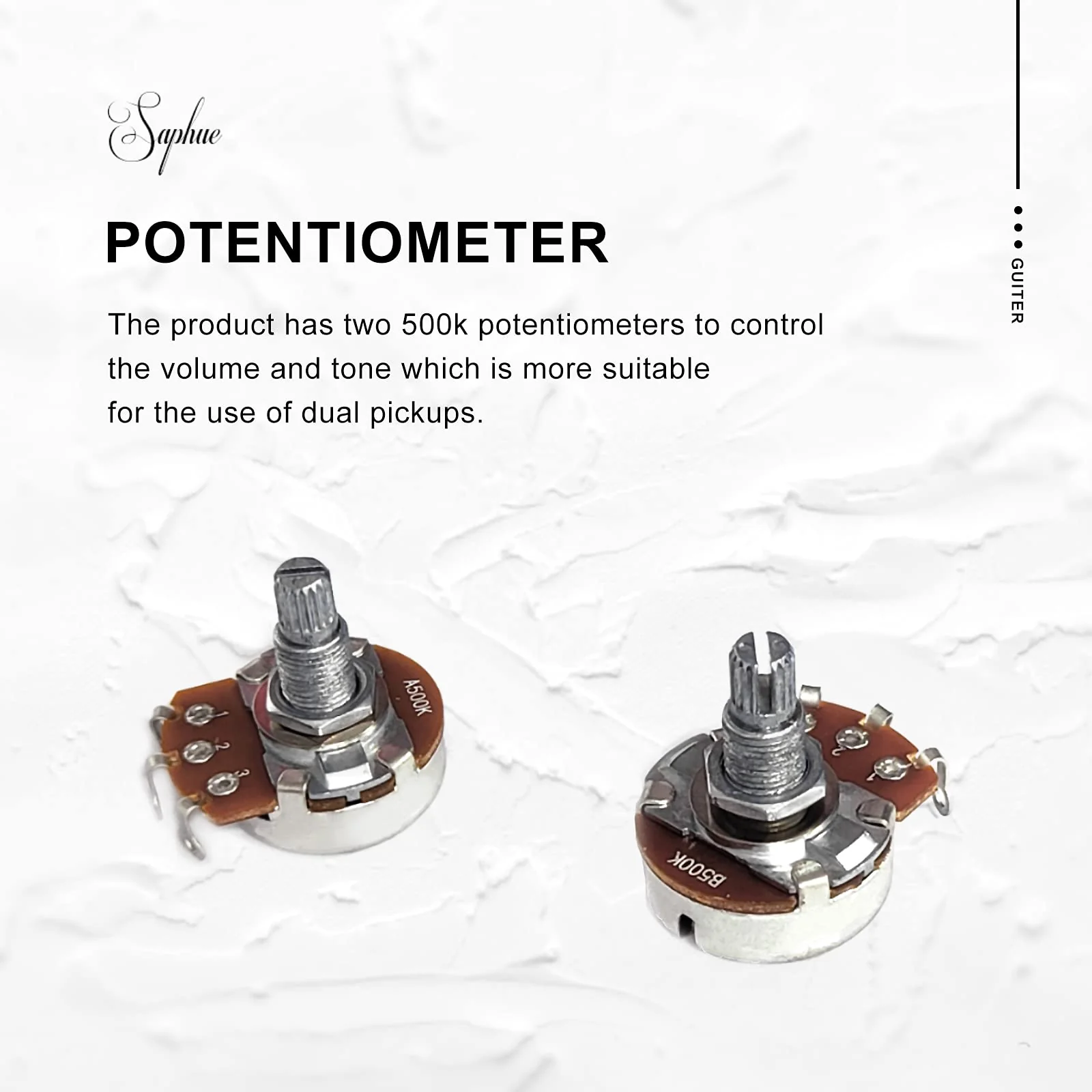 SAPHUE Guitar Wiring Harness, Guitar Prewired Harness Humbucker Wiring Harness Prewired 3 Way Chrome Box Toggle Switch 500K Pots for Electric Guitar with 2 Humbuckers - Image 4