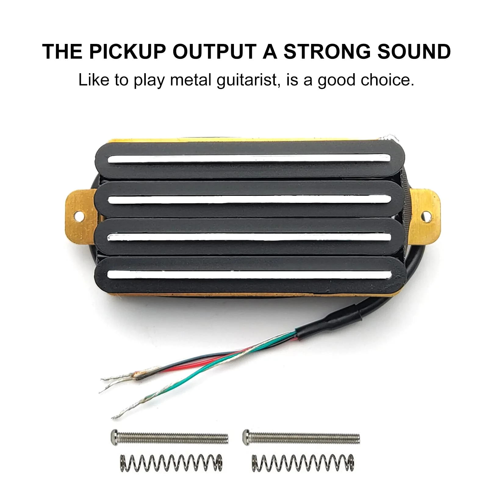 SAPHUE Hot Rail 2-Dual Blade Electric Guitar High Output Track Type Four Coil Humbucker Pickup Black - Image 2