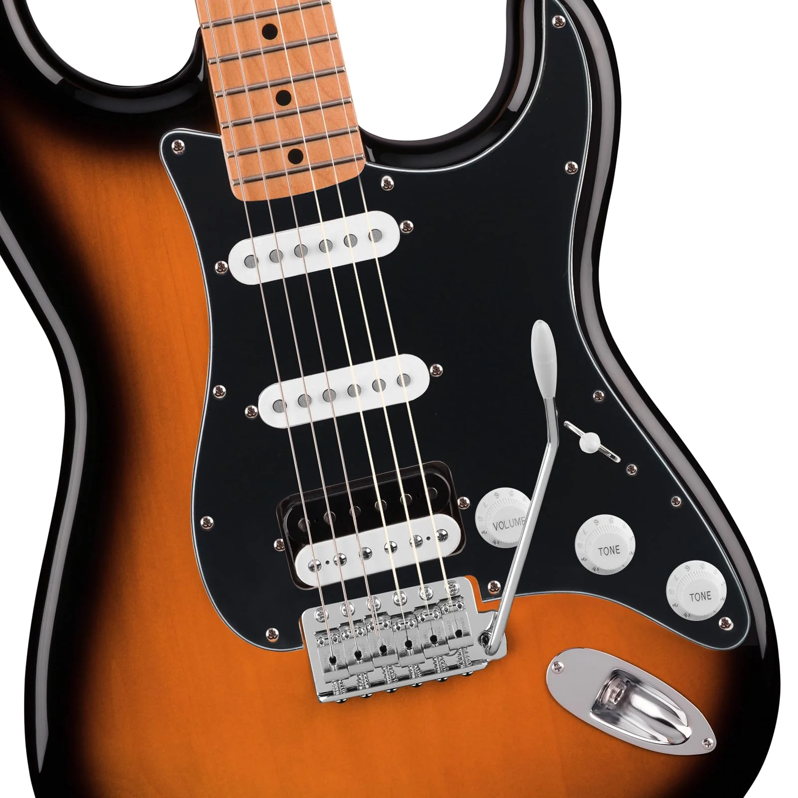 SAPHUE HSS 11 Holes Strat Electric Guitar Pickguard and BackPlate Set for Fender US/Mexico Made Standard Stratocaster Modern Style Guitar Parts (3ply Black) 3ply Black - Image 3