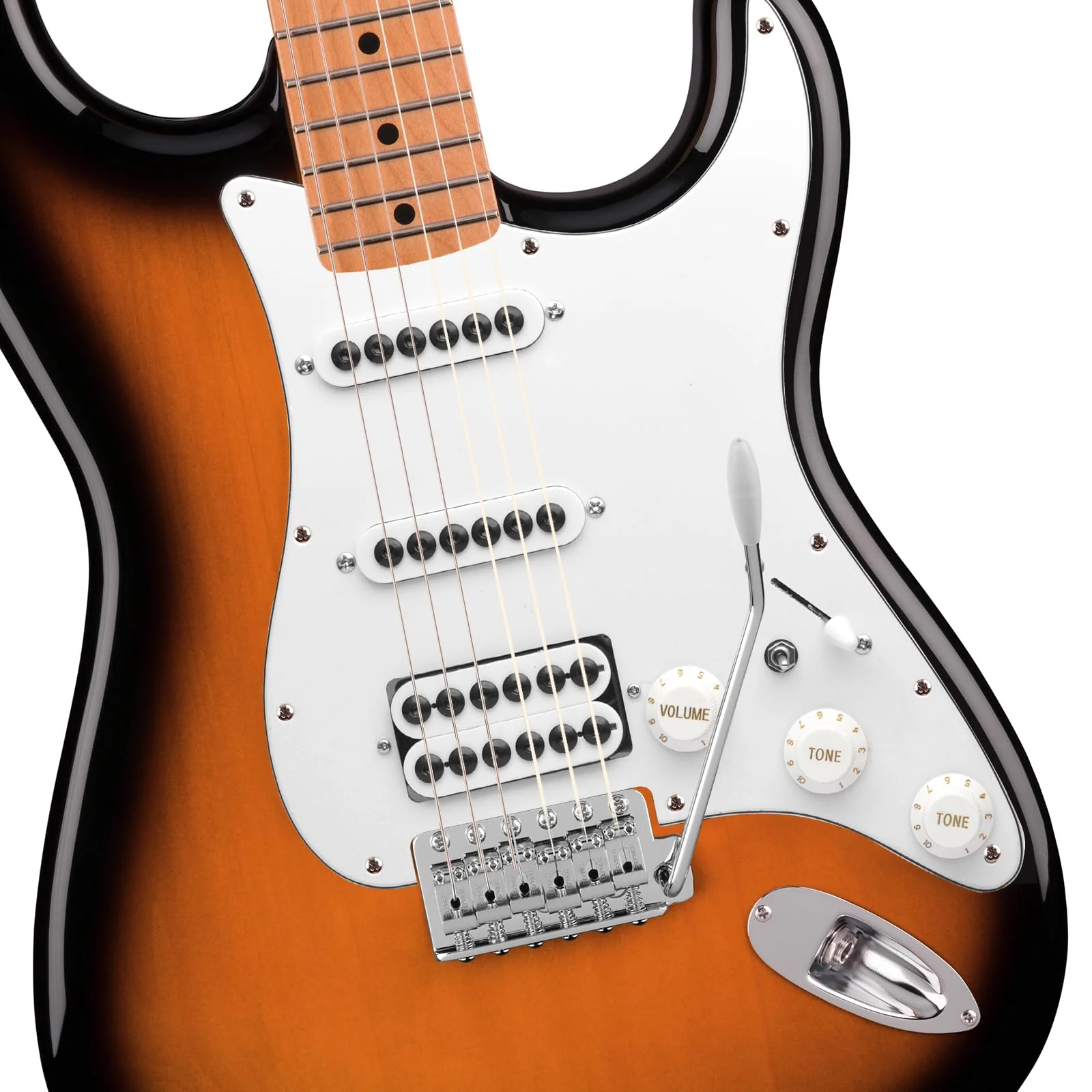 SAPHUE SSH-Coil Splitting Electric Guitar ST Style Loaded Pickguard with On/On Coil Spliting Switch Loaded Prewired Scratchplate (White) White - Image 3