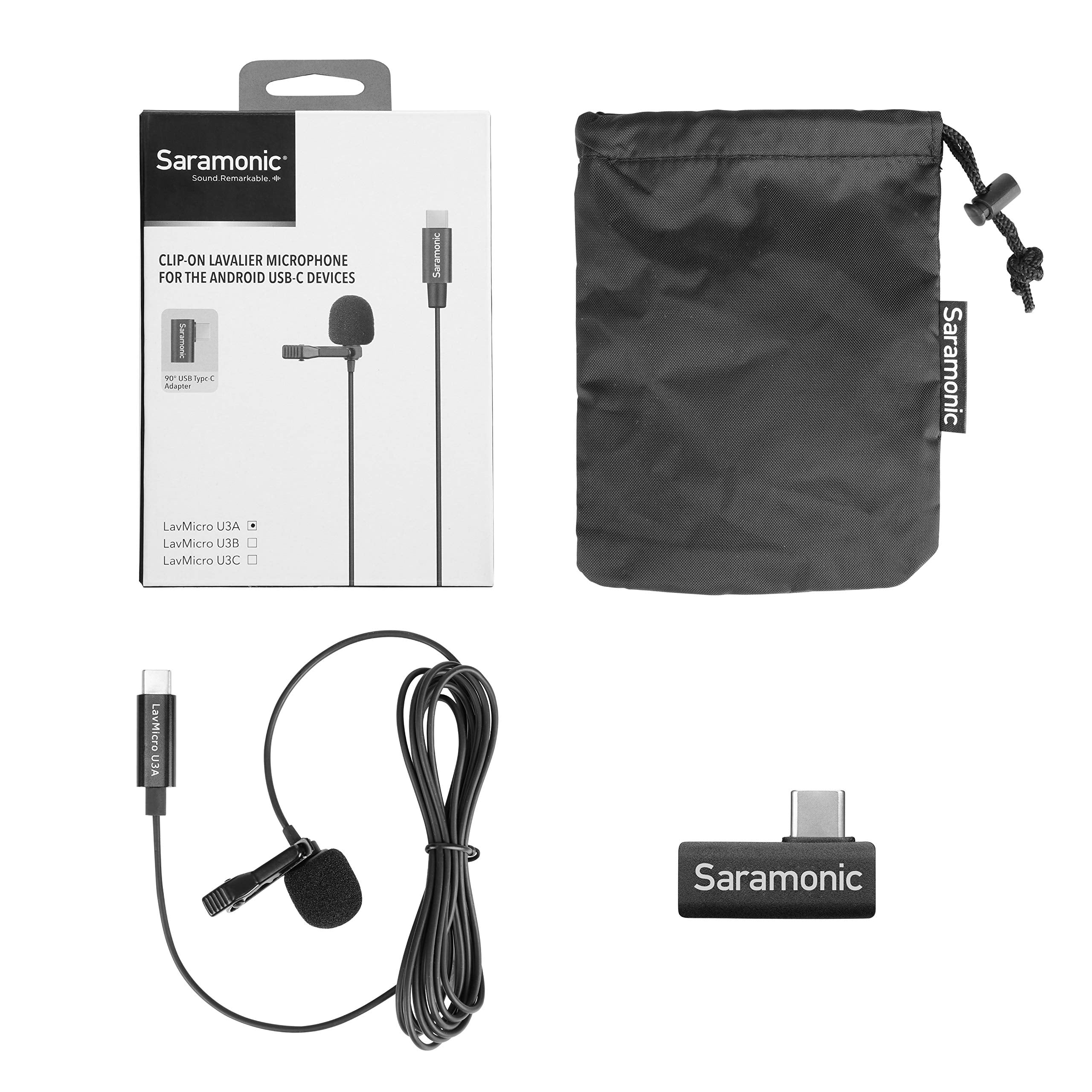 Saramonic LavMicro U3A USB-C Lavalier Microphone for iPhone 15, Android, new iPad, Computers & more with 6.6' Cable & 90˚ Adapter for Vlogging, Interviews, YouTube, TikTok, Live Streaming USB-C - 6.6' - Image 2