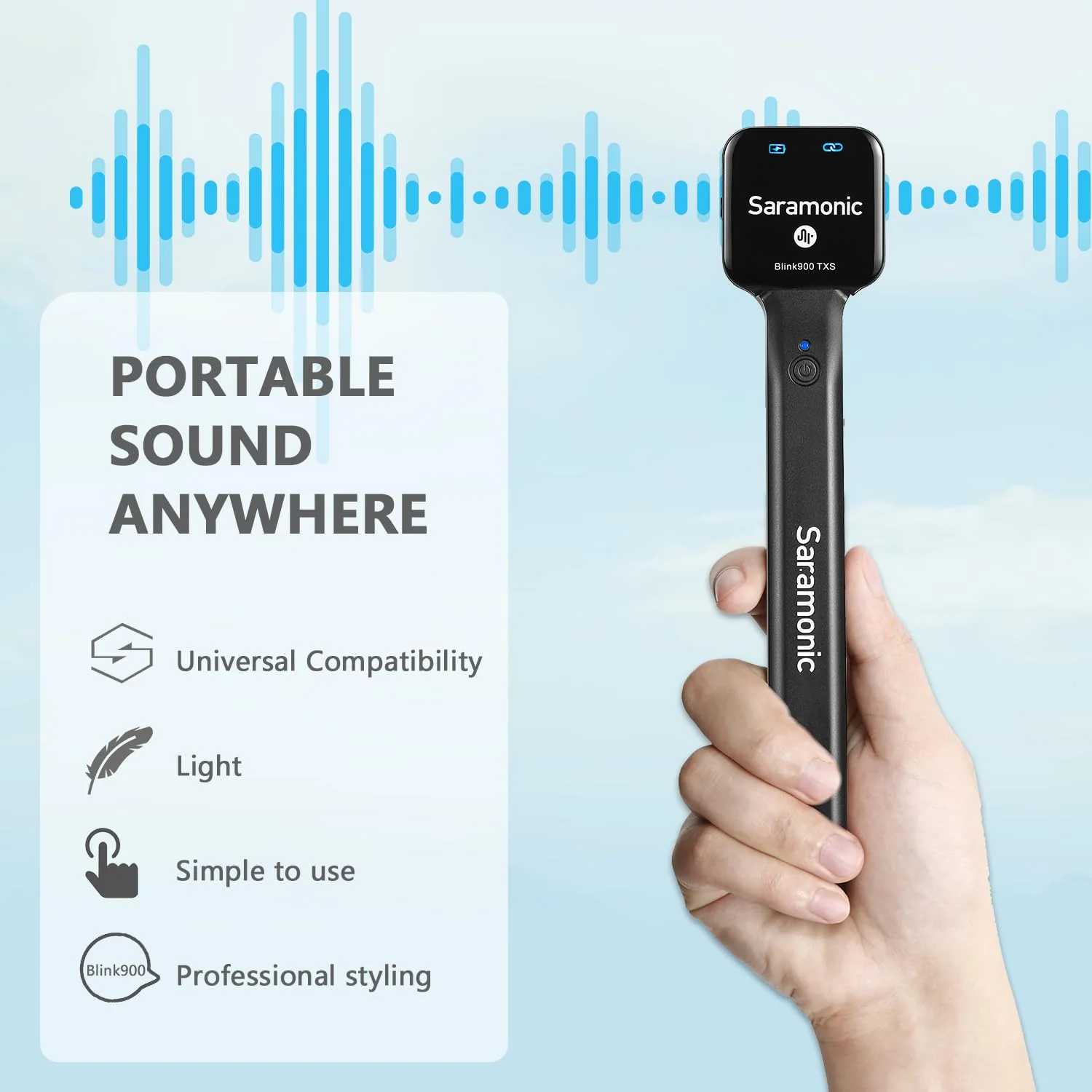 Saramonic Wireless Handheld Microphone Holder, Blink900 HMS Mic Stand for Blink900 S1/S2/S3/S4/S5/S6/S20 Transmitter Interview, Report Film, Stage, Speaker, Amplifier, Mixer, iPhone, Camera, Laptop - Image 2