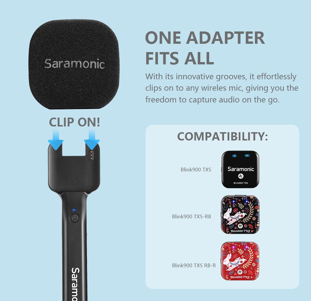 Saramonic Wireless Handheld Microphone Holder, Blink900 HMS Mic Stand for Blink900 S1/S2/S3/S4/S5/S6/S20 Transmitter Interview, Report Film, Stage, Speaker, Amplifier, Mixer, iPhone, Camera, Laptop - Image 5