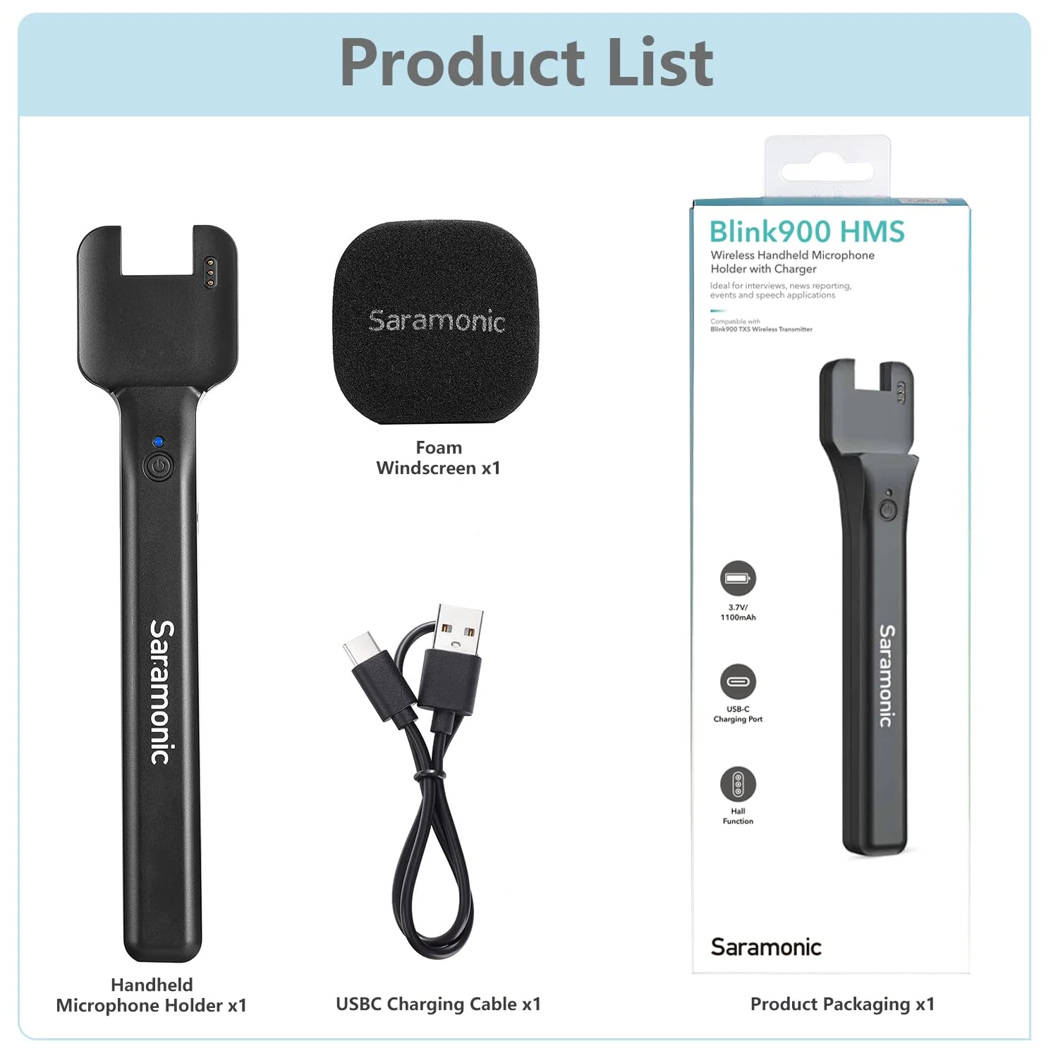 Saramonic Wireless Handheld Microphone Holder, Blink900 HMS Mic Stand for Blink900 S1/S2/S3/S4/S5/S6/S20 Transmitter Interview, Report Film, Stage, Speaker, Amplifier, Mixer, iPhone, Camera, Laptop - Image 9