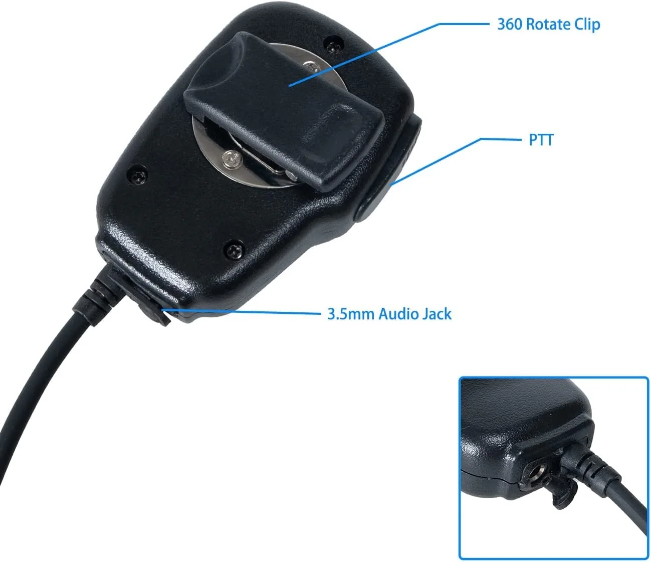 Sarcia Remote Shoulder Speaker Microphone with Reinforced Cable Compatible for Cxt195 PX655 Cx112 PX650 ACXT1035r ACXT145 ACXT545 RX385 RX685 Walkie Talkie Two Way Radio - Image 4