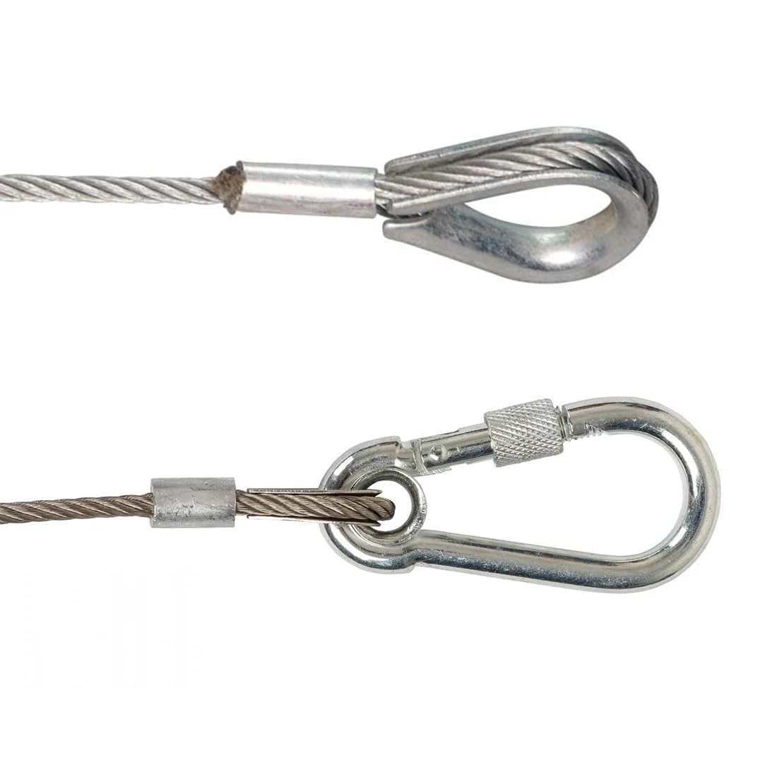 Sarknoah. 0.16″(4mm) Diameter,Longth 24″(60mm) Stage Lighting Stainless Steel Safety Cable With Carabiner Lock Hook. Heavy Duty Fall Protection for Stage Lights, DJ Equipment (1102LB Load),5Packs. Diameter:0.16Inch / Longth：24Inch  - Image 3
