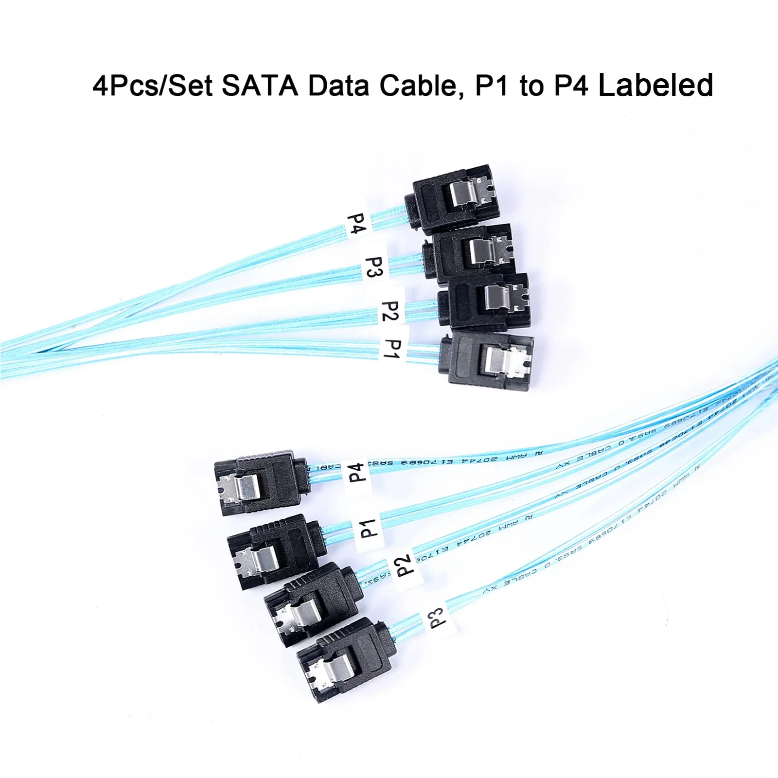 SATA-III Cable:0.5M, 4Pcs/Set-SATA 6Gbps-Cable SATA-HDD SSD Data-Cable Replacement for Server Bitcoin Computer SSD HDD CD DVD Drives Raid(1.6FT) 1.6FT 1PACK - Image 3