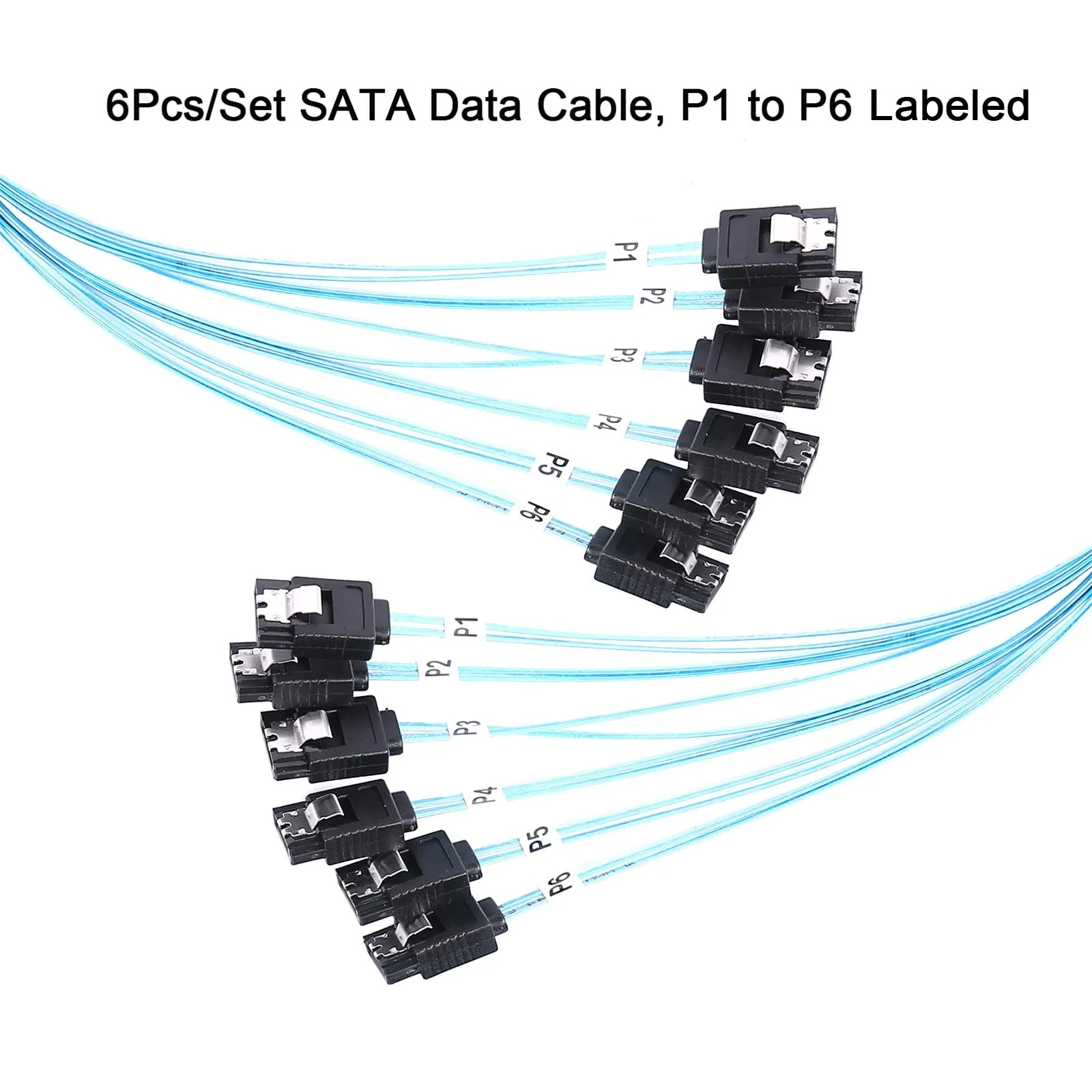 SATA-III Cable-0.5M, 6Pcs/Set-6Gbps-Sata HDD-SSD Data-Cable SAS Cable Replacement for Bitcoin Computer-Server CD DVD Drives Raid (1.6FT) 1.6FT 1Pack - Image 5