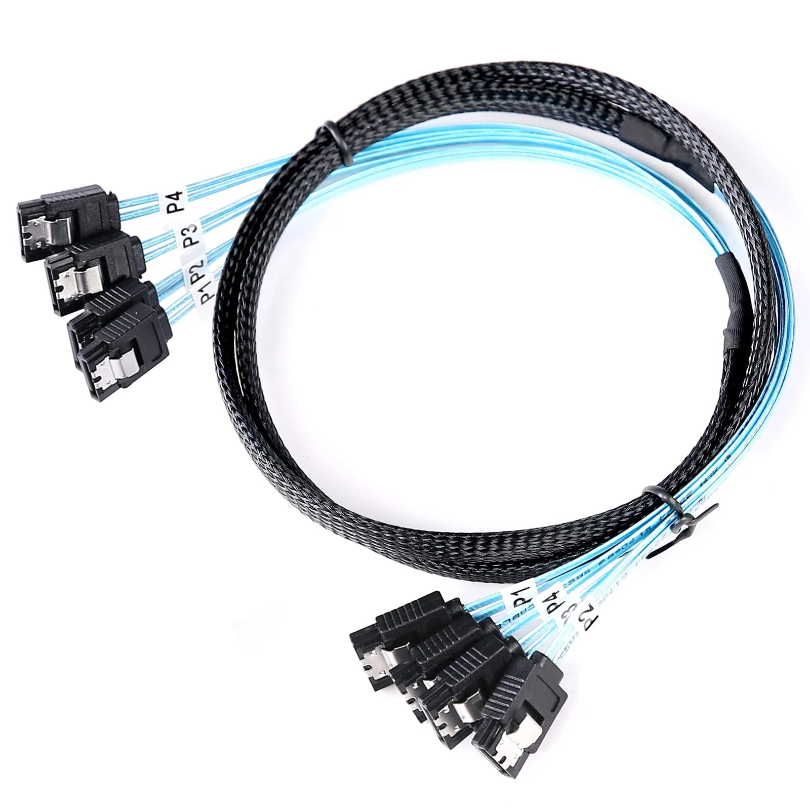 SATA-III Cable-1M, 4Pcs/Set-SATA-6Gbps HDD-SDD Data-Cable Replacement for Server Bitcoin Computer SSD HDD CD DVD Drives Raid (3.3FT) 3.3FT 1PACK