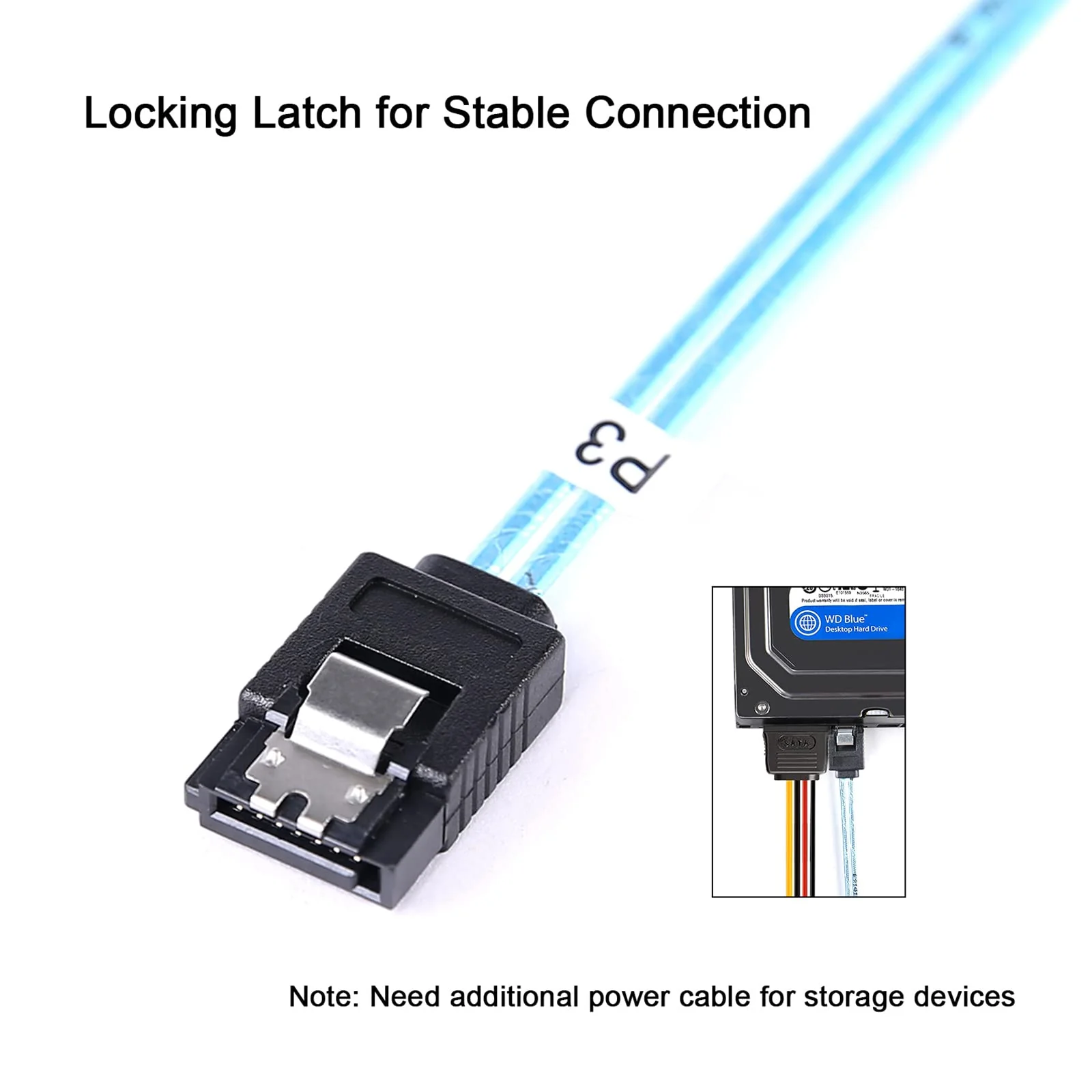 SATA-III Cable-1M, 4Pcs/Set-SATA-6Gbps HDD-SDD Data-Cable Replacement for Server Bitcoin Computer SSD HDD CD DVD Drives Raid (3.3FT) 3.3FT 1PACK - Image 3