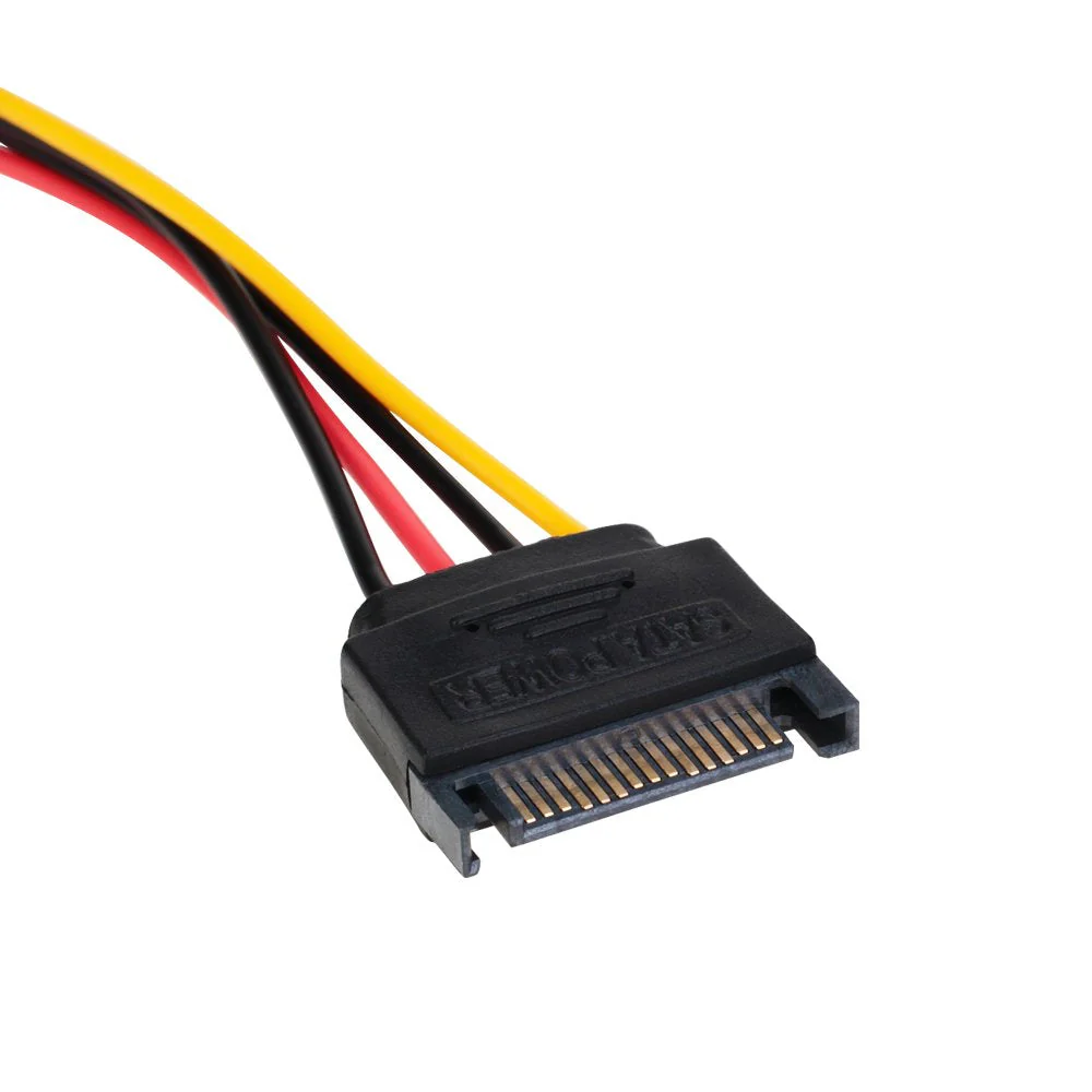 SATA Power Cable Adapter 3 Pack SATA 15 Pin Male to Molex LP4 Female Power Cable 8-inch - Image 4