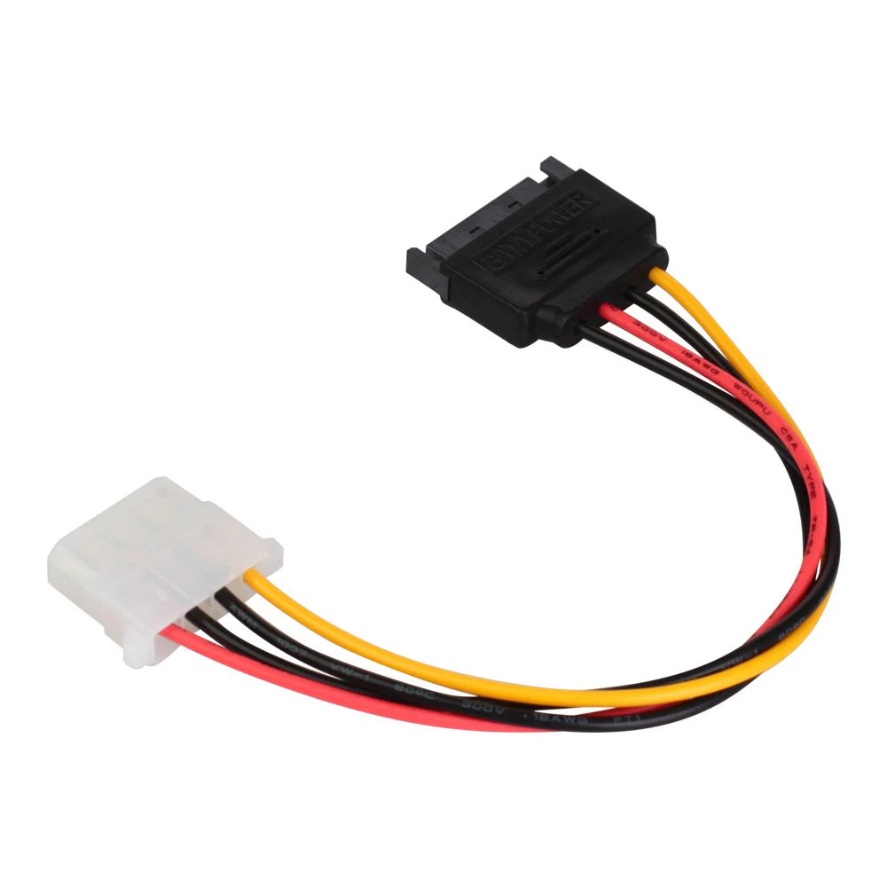 SATA Power Cable Adapter 3 Pack SATA 15 Pin Male to Molex LP4 Female Power Cable 8-inch - Image 5