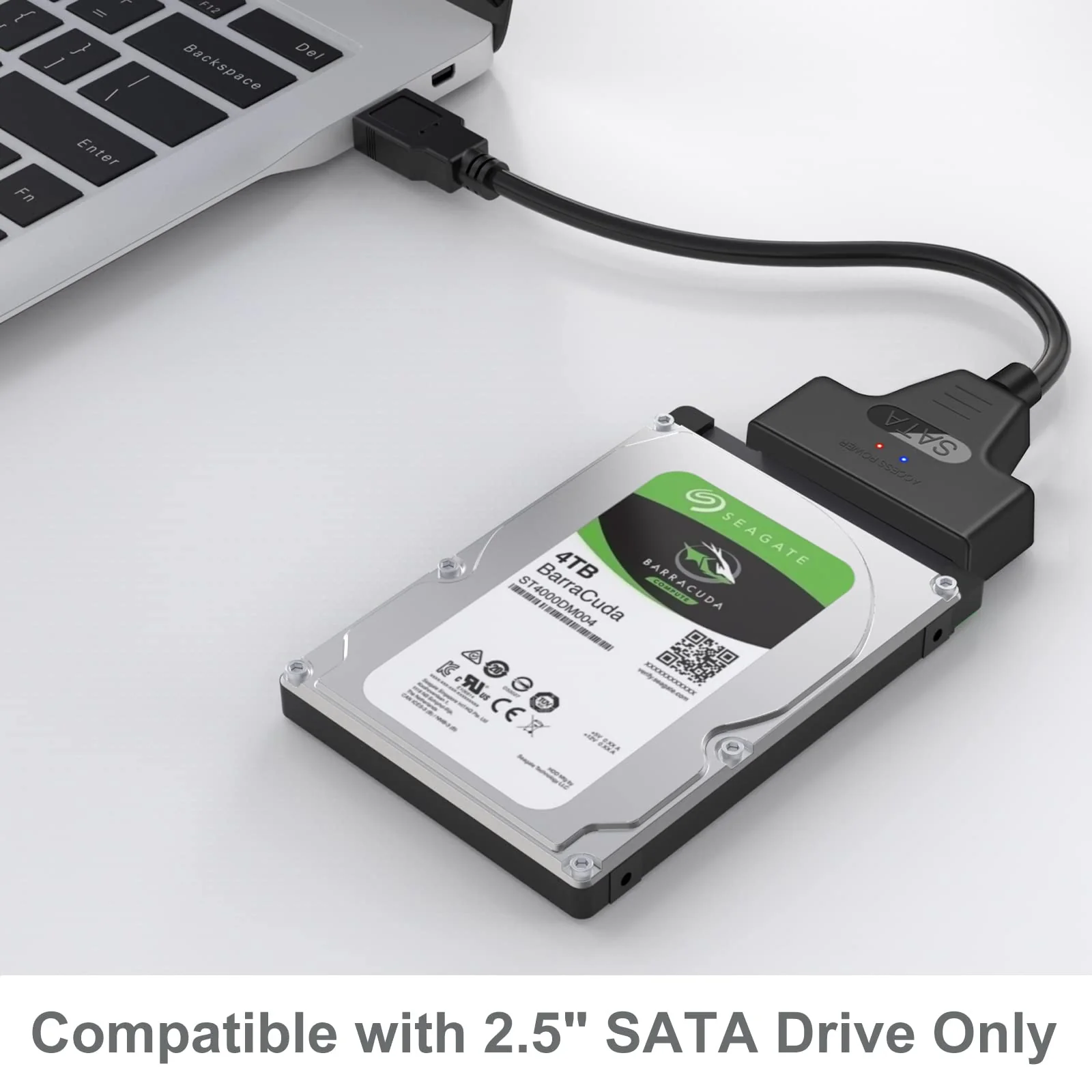 SATA to USB 3.0 Adapter Cable for 2.5 inch Hard Drive HDD/SSD Data Transfer, External Hard Drive Converter Support UASP (Black) Black - Image 2