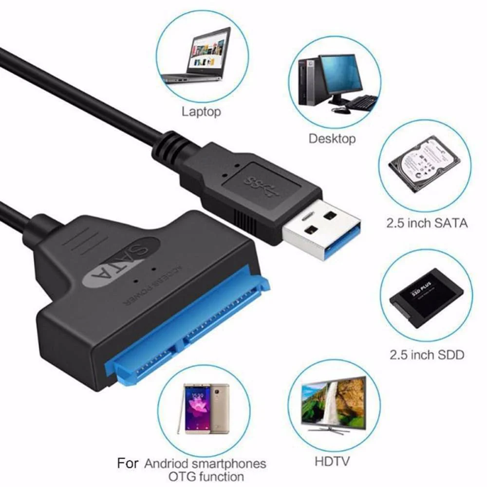 SATA to USB 3.0 Cable, USB to SATA III Hard Drive Adapter for 2.5 Inch SSD & HDD Data Transfer, Support UASP - Image 5