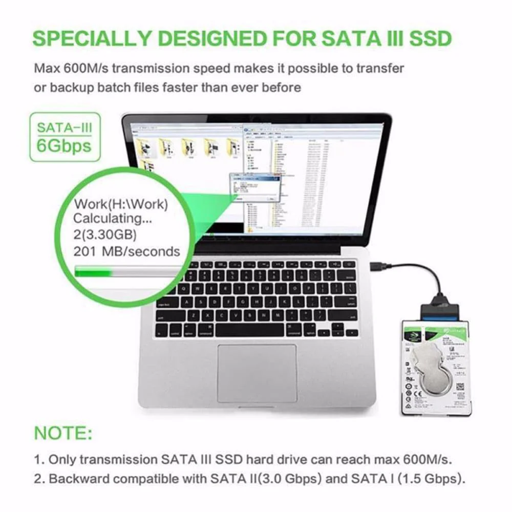SATA to USB 3.0 Cable, USB to SATA III Hard Drive Adapter for 2.5 Inch SSD & HDD Data Transfer, Support UASP - Image 6