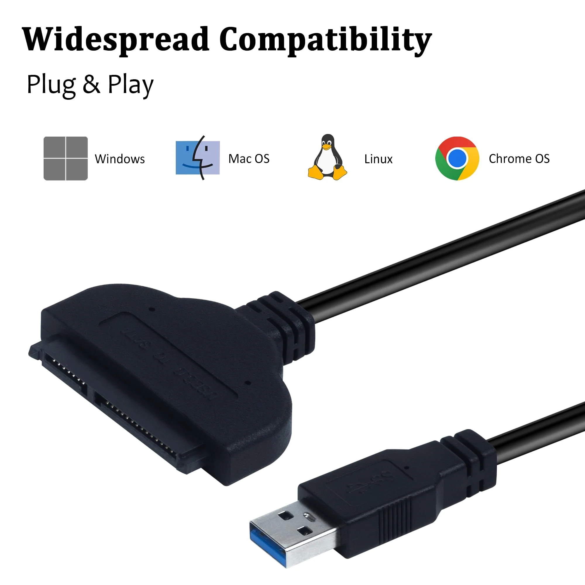 SATA to USB，Sata to USB Adapter，SATA to USB Cable for 2.5 inch HDD and SSD 5Gbps Superspeed Compatible with USB 2.0 1.1 Older SATA Connector - Image 3