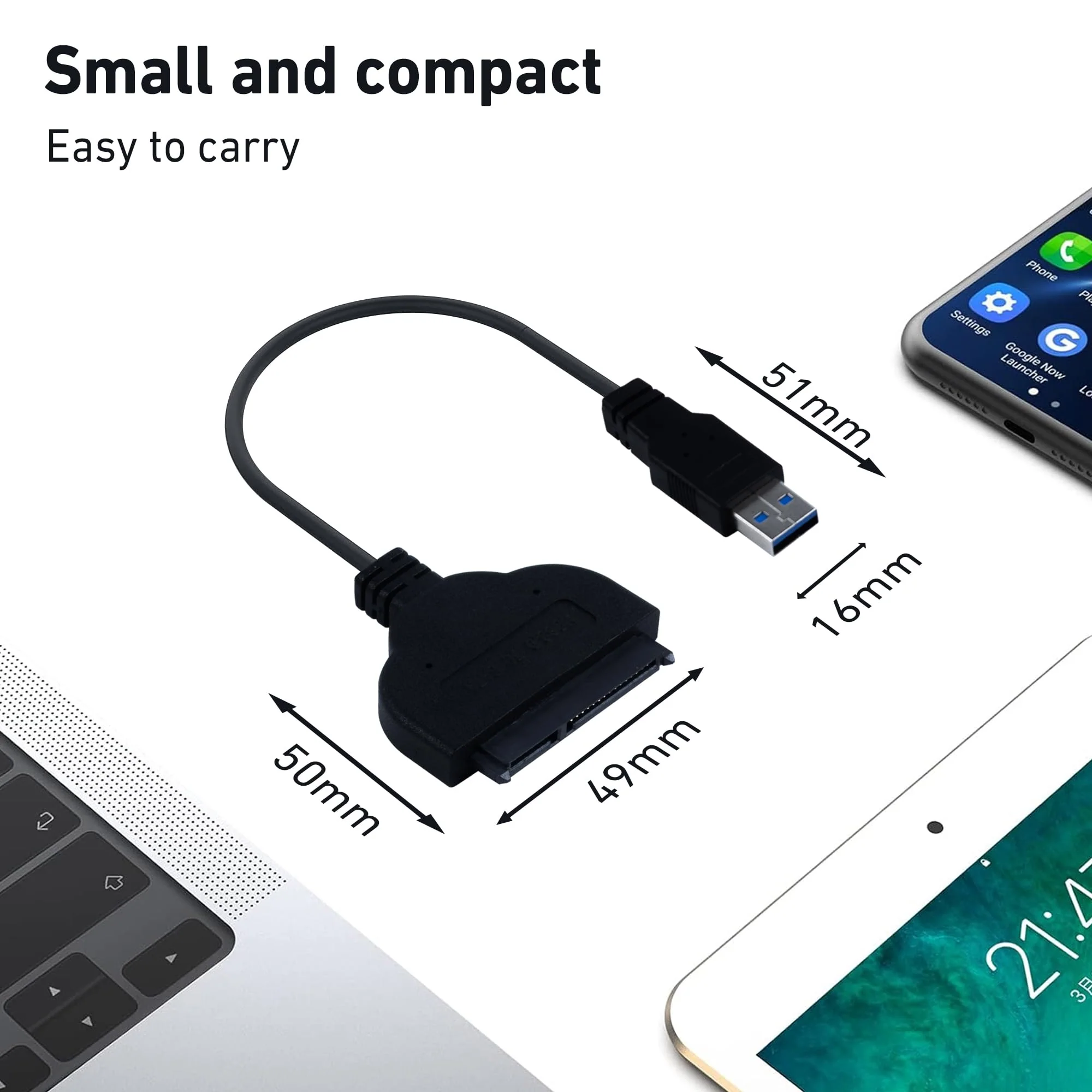 SATA to USB，Sata to USB Adapter，SATA to USB Cable for 2.5 inch HDD and SSD 5Gbps Superspeed Compatible with USB 2.0 1.1 Older SATA Connector - Image 7