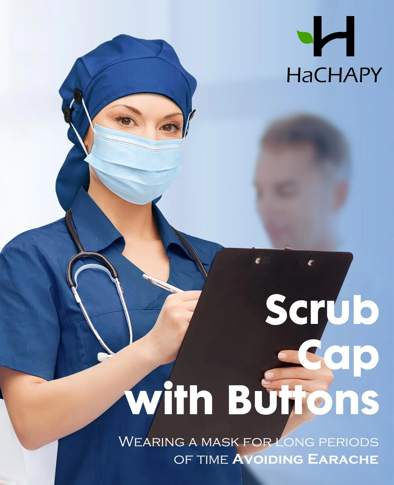 Satin Lined Scrub Cap for Women Extra Large Long Hair Surgical Nurse Cap 4 Buttons Red Black 1 - Image 4