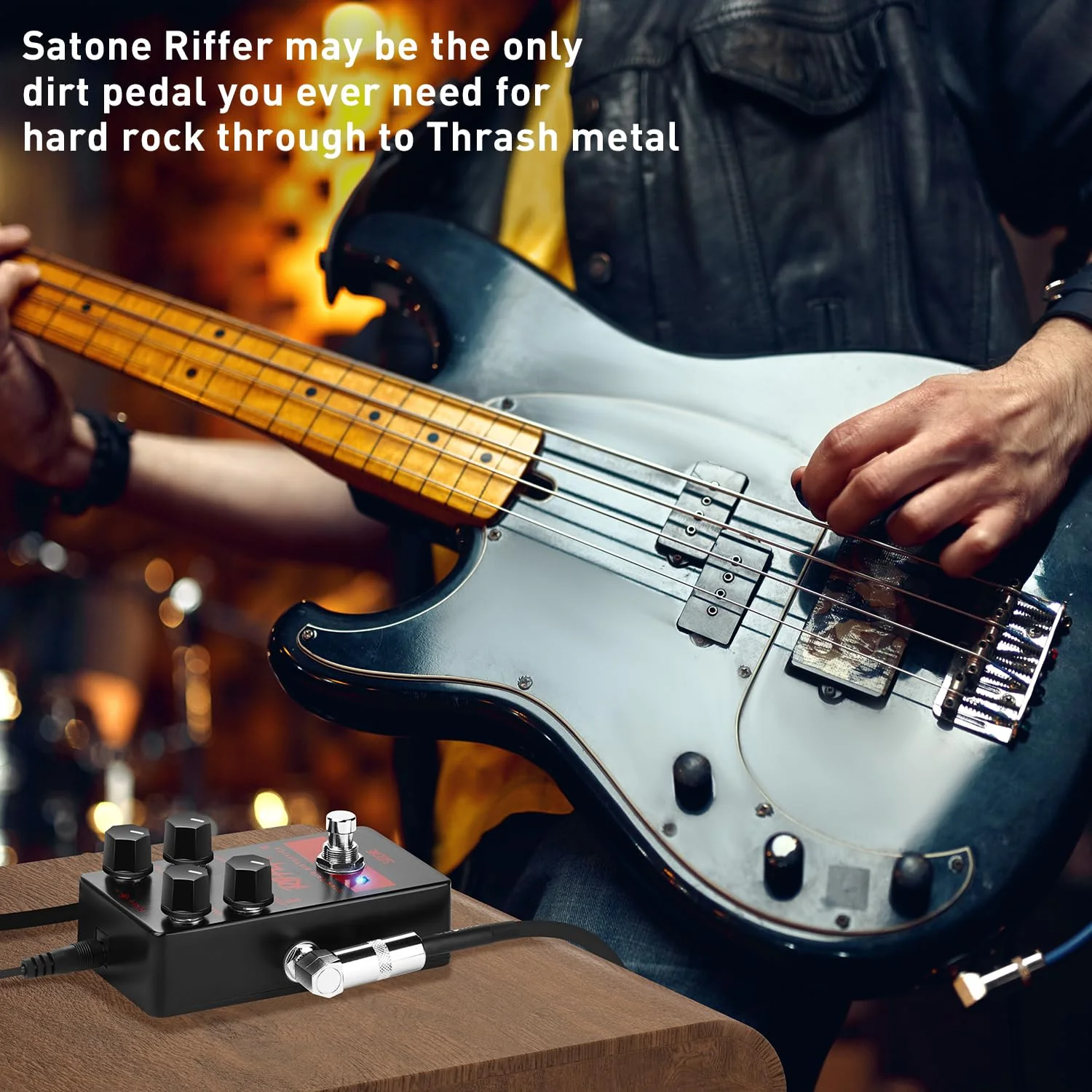 Satone S811 Riffer High Gain Distortion Electric Guitar Effect Pedal - High Gain Distortion Effect Preset Acoustic Metal Pedal with True Bypass - Image 6