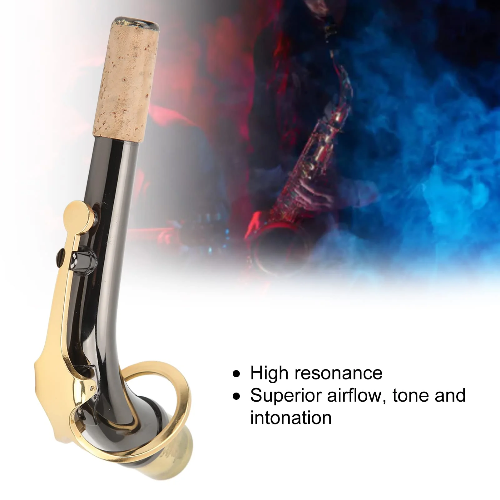 Sax Bend Neck Metal Cork Saxophones Accessory Black Plated for Alto Saxophone - Image 4