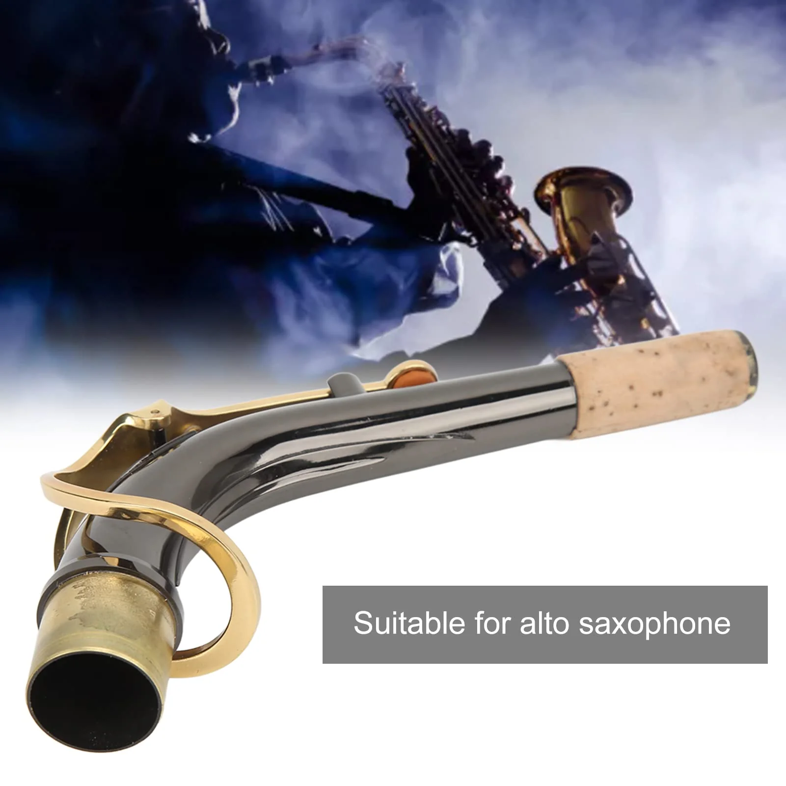 Sax Bend Neck Metal Cork Saxophones Accessory Black Plated for Alto Saxophone - Image 5