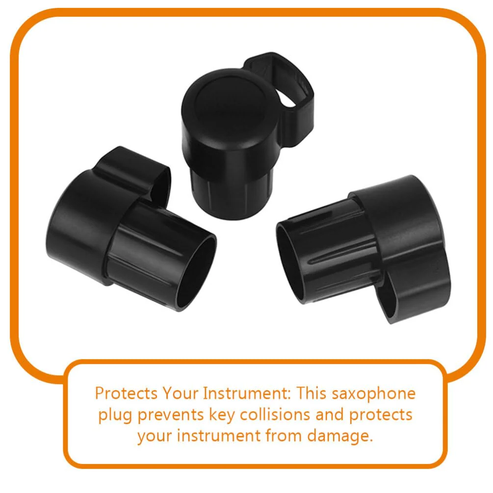 Sax End Plug Alto Saxophone Abs Black Plug Anti-key Bump Cap Replacement for Saxophone End Cap for Saxophone Sax End Cover Bent Neck Black Protector Saxophone End Plug - Image 2