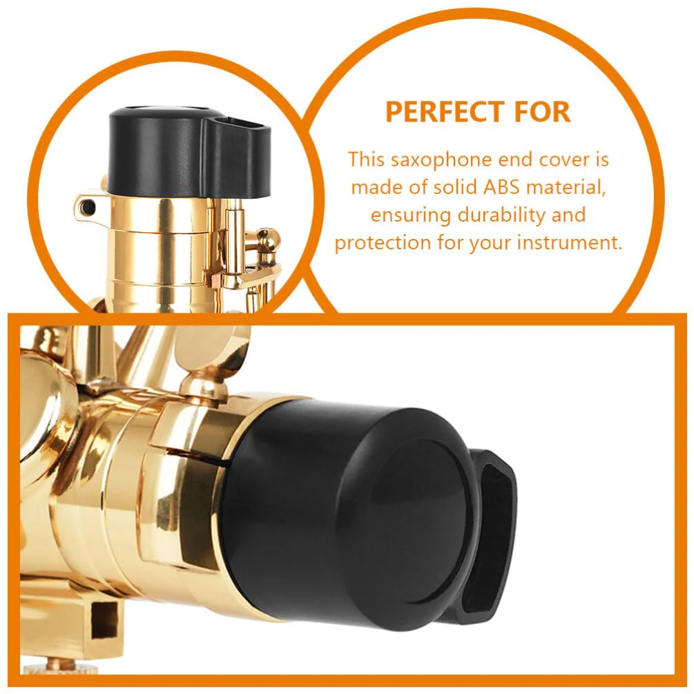 Sax End Plug Alto Saxophone Abs Black Plug Anti-key Bump Cap Replacement for Saxophone End Cap for Saxophone Sax End Cover Bent Neck Black Protector Saxophone End Plug - Image 5