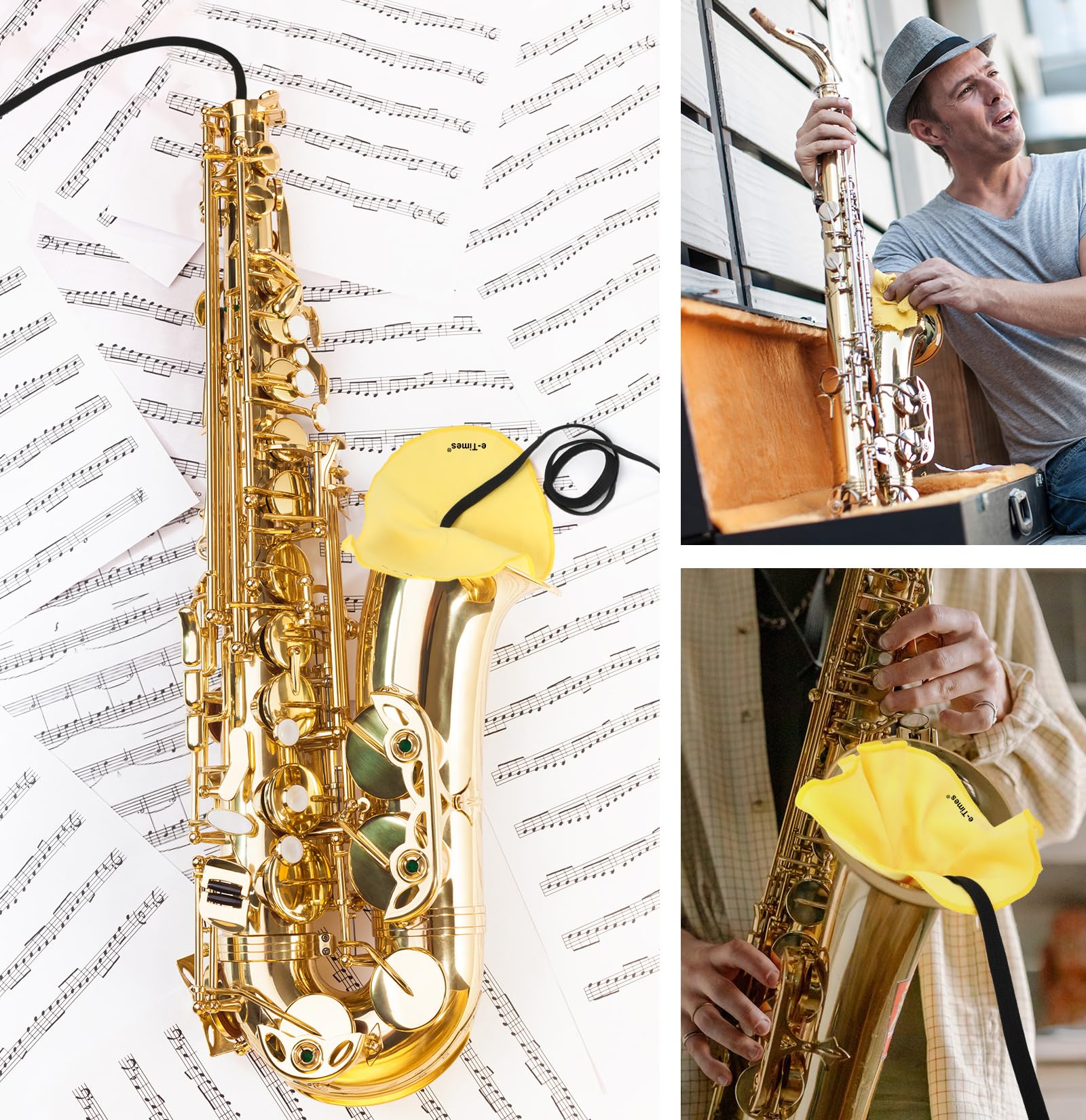 Saxophone Cleaning Cloth Kit, for Alto Tenor Soprano Sax and Other Wind & Woodwind Instruments, Including 1 * Cleaning Cloth and 1 * Mouthpiece Brush Alto Standard - Image 7