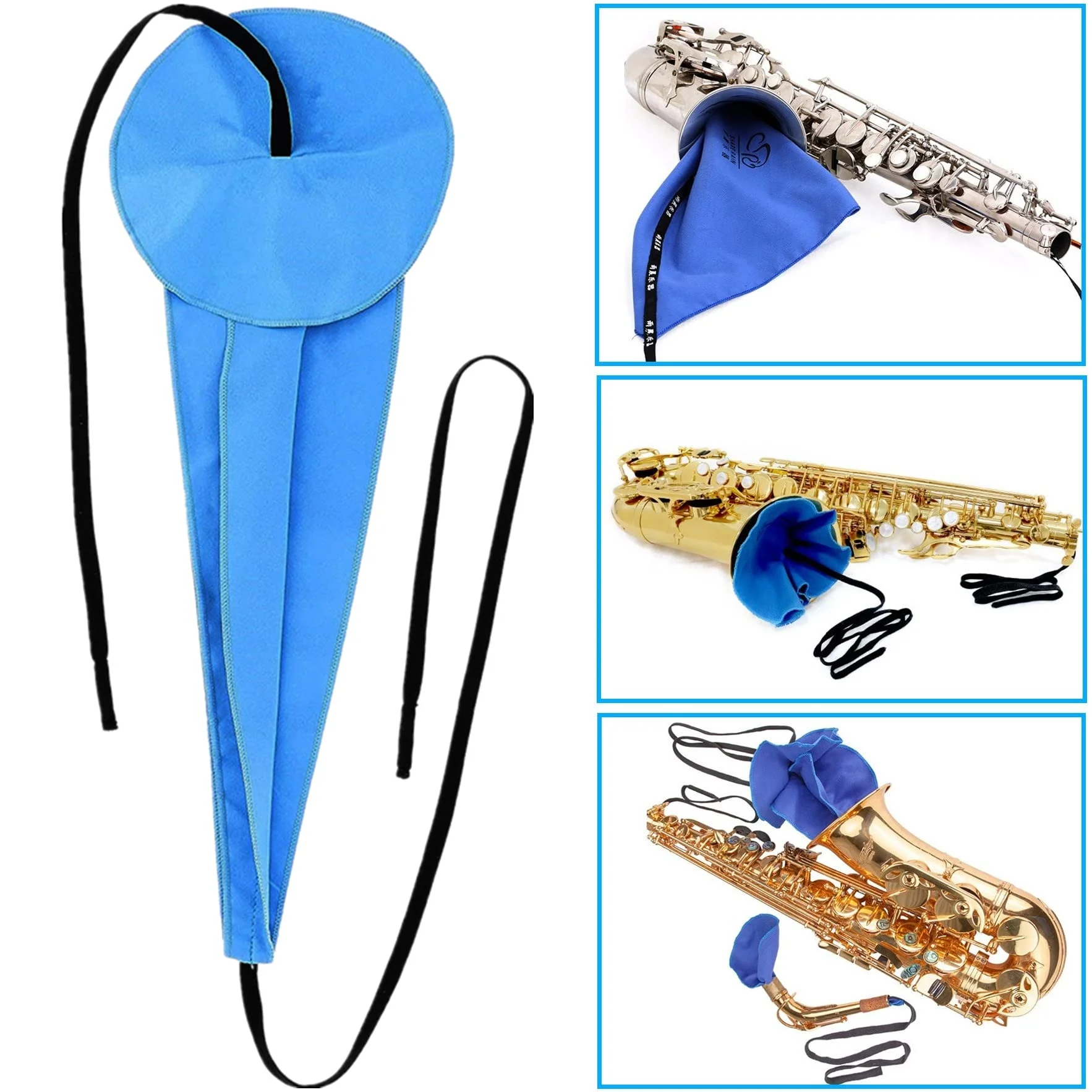 Saxophone Cleaning kit, Clarinet Cleaning Kit with Maintenance Kit,Cork Grease,Swab,Strap,Cleaning Cloth,Thumb Rest,Reed Case,Mouthpiece Brush and More blue - Image 2
