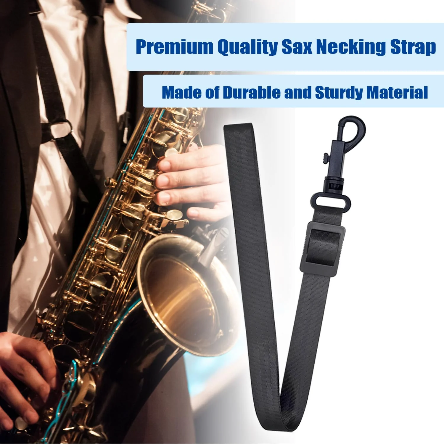 Saxophone Cleaning kit with Case，Clarinet Flute Cleanser Maintenance Kit with Cork Grease,Swab,Cleaning Cloth,Thumb Rest,Reed Case,Mouthpiece Brush and More Workable for Wind & Woodwind Struments - Image 4