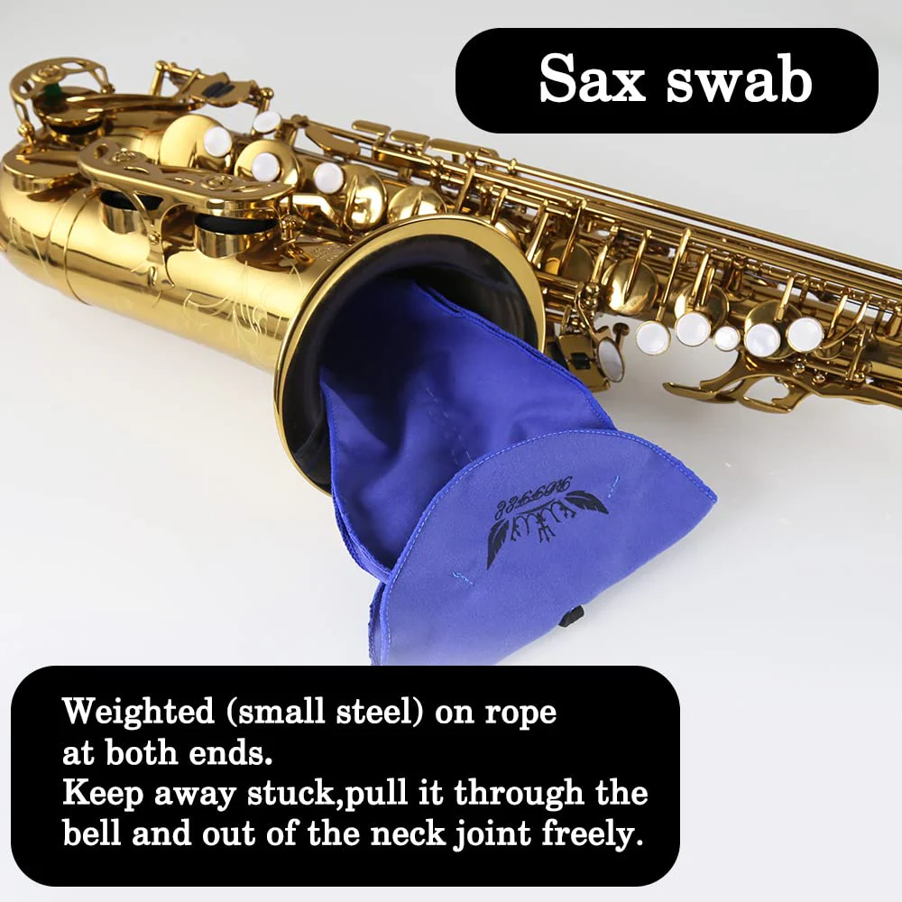 Saxophone Sax cleaning Care Maintenance Kit,Key Oil,Cork Grease,Swab,Cleaning Cloth,Thumb Rest,Mouthpiece Brush and More - Image 4
