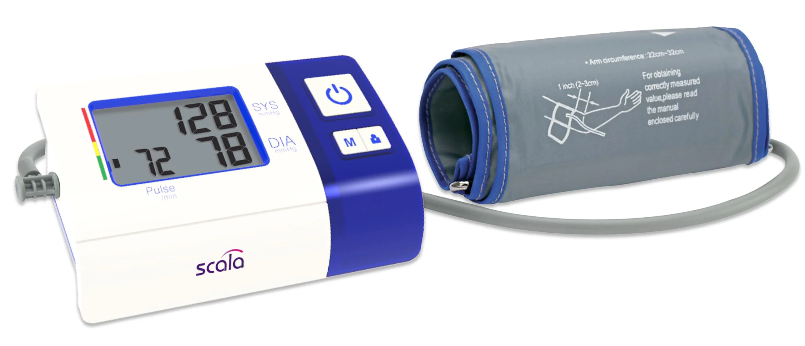 scala SC 7620 blue upper arm blood pressure monitor with compact design for home and on the go. Easy to reliably measure blood pressure independently. M - Image 2