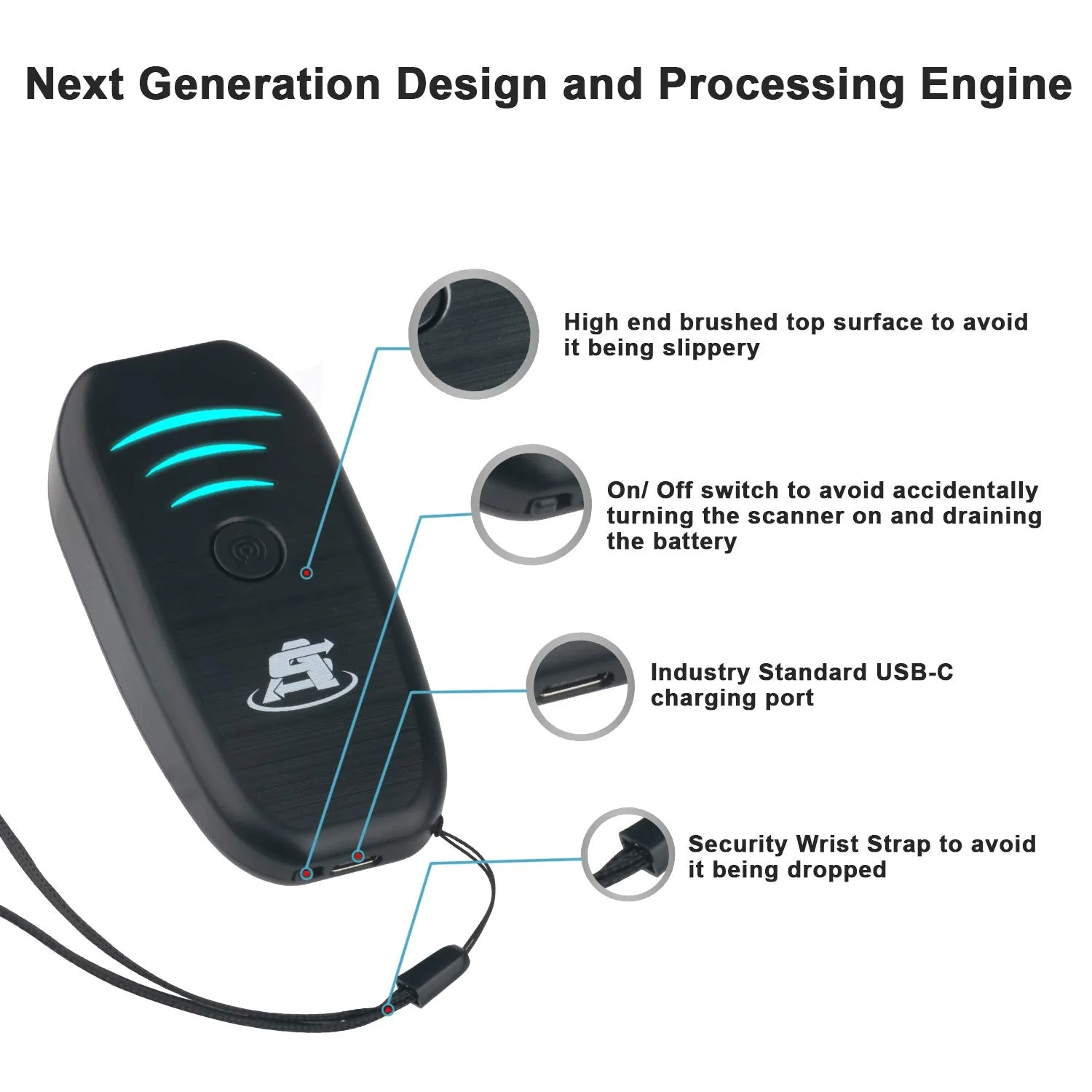 ScanAvenger Portable Mini-Wireless Bluetooth Barcode Scanner: Hand Scanners - Cordless, Rechargeable 1D & 2D Scan Gun for Inventory Management Wireless, Handheld USB QR (1D&2D Mini Barcode Reader) 1D&2D Mini Barcode Scanner - Image 6