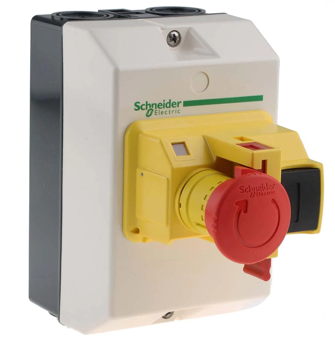 Schneider Electric Surface Housing Emergency Stop Impact Button for GV2M Motor Circuit Breaker IP55 Item Number GV2MCK04 IP55 emergency stop