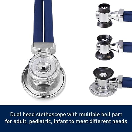 SCIAN Sprague Rappaport Stethoscope for Nurses, Doctors, and Home Use, Multifunctional Cardiology Stethoscope Double Head with Adults, Children and Toddlers, Changing Bell (UK Blue) UK Blue - Image 2