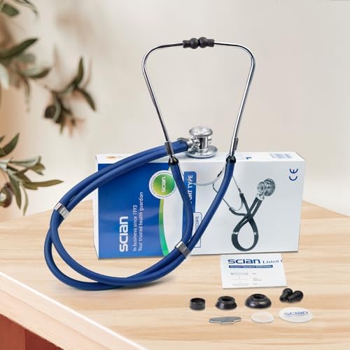 SCIAN Sprague Rappaport Stethoscope for Nurses, Doctors, and Home Use, Multifunctional Cardiology Stethoscope Double Head with Adults, Children and Toddlers, Changing Bell (UK Blue) UK Blue - Image 7