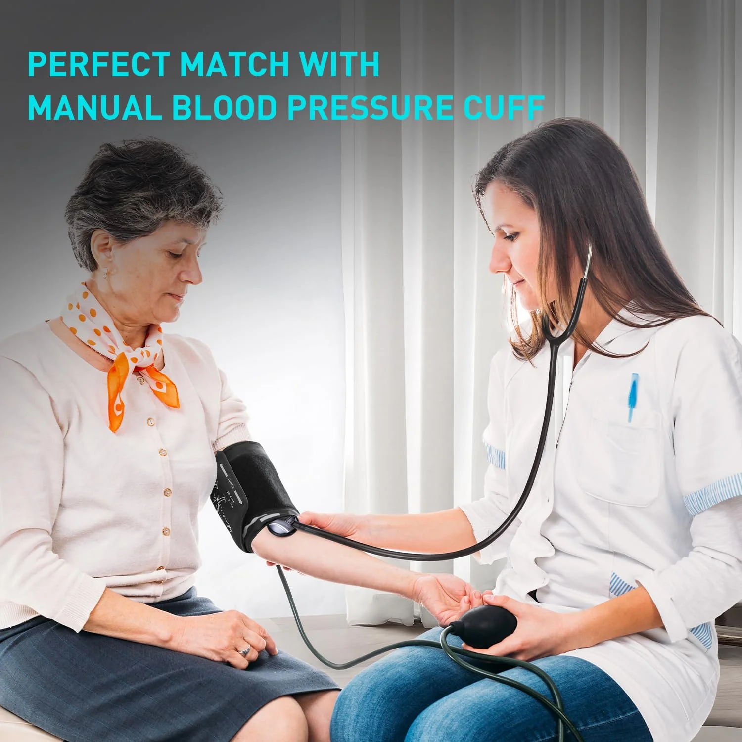 SCIAN Stethoscope Single Head Cardiology Stethoscopes for Nurses, Doctors and Nursing Students, Ideal for Blood Pressure Monitoring, Home Diagnostics, Medical Supply, Black - Image 3