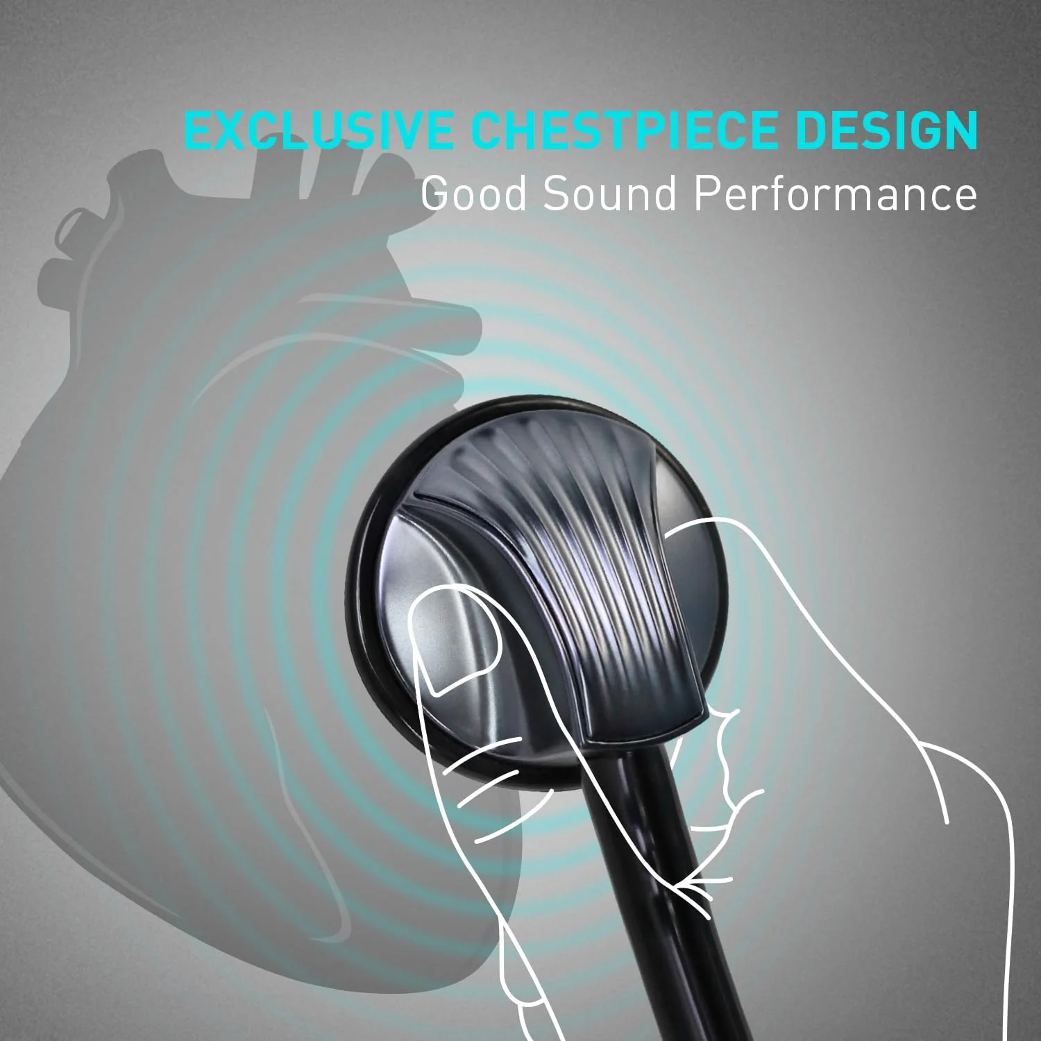 SCIAN Stethoscope Single Head Cardiology Stethoscopes for Nurses, Doctors and Nursing Students, Ideal for Blood Pressure Monitoring, Home Diagnostics, Medical Supply, Black - Image 4
